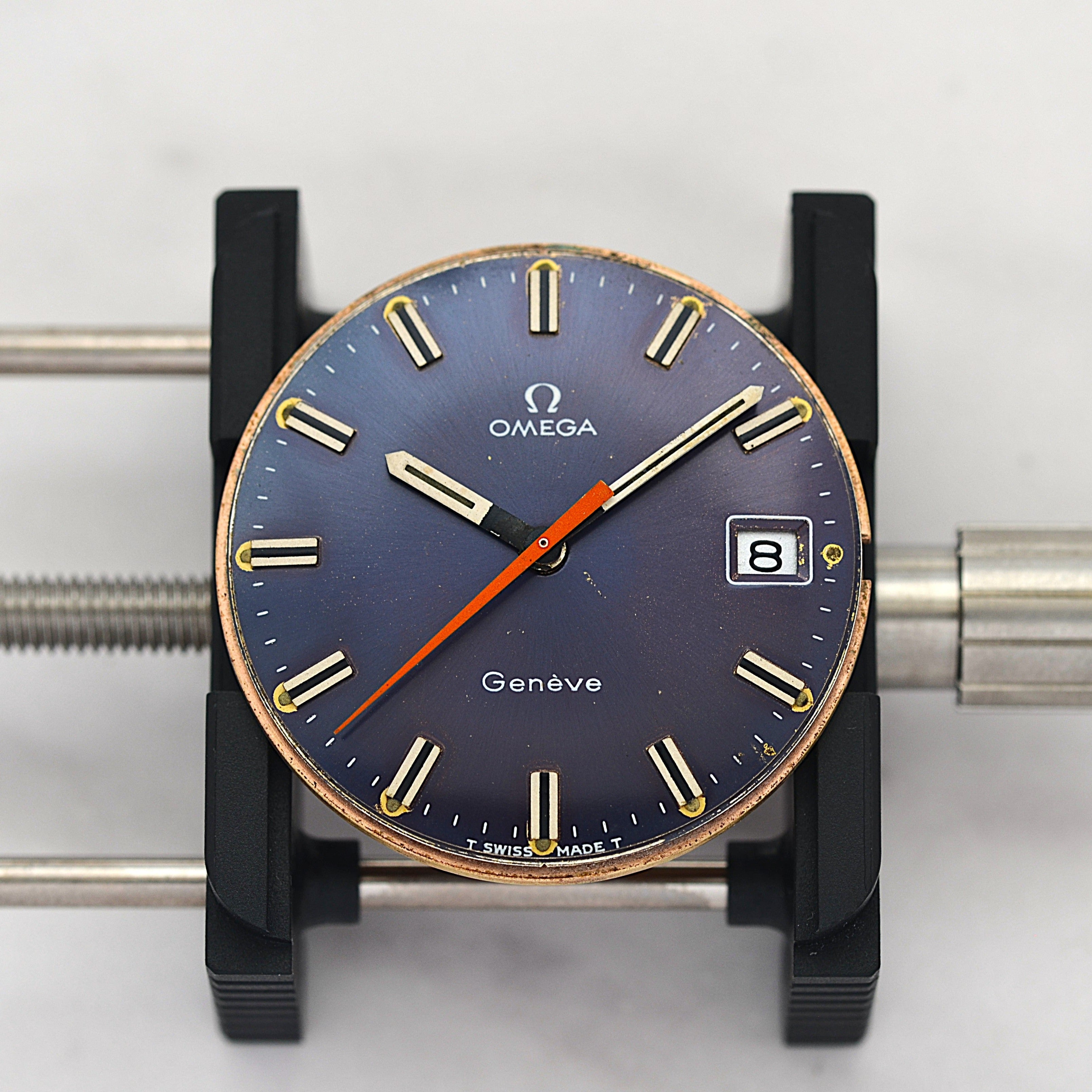 【OMEGA】オメガ ジュネーヴデイト SS Navy dial 純正尾錠付き