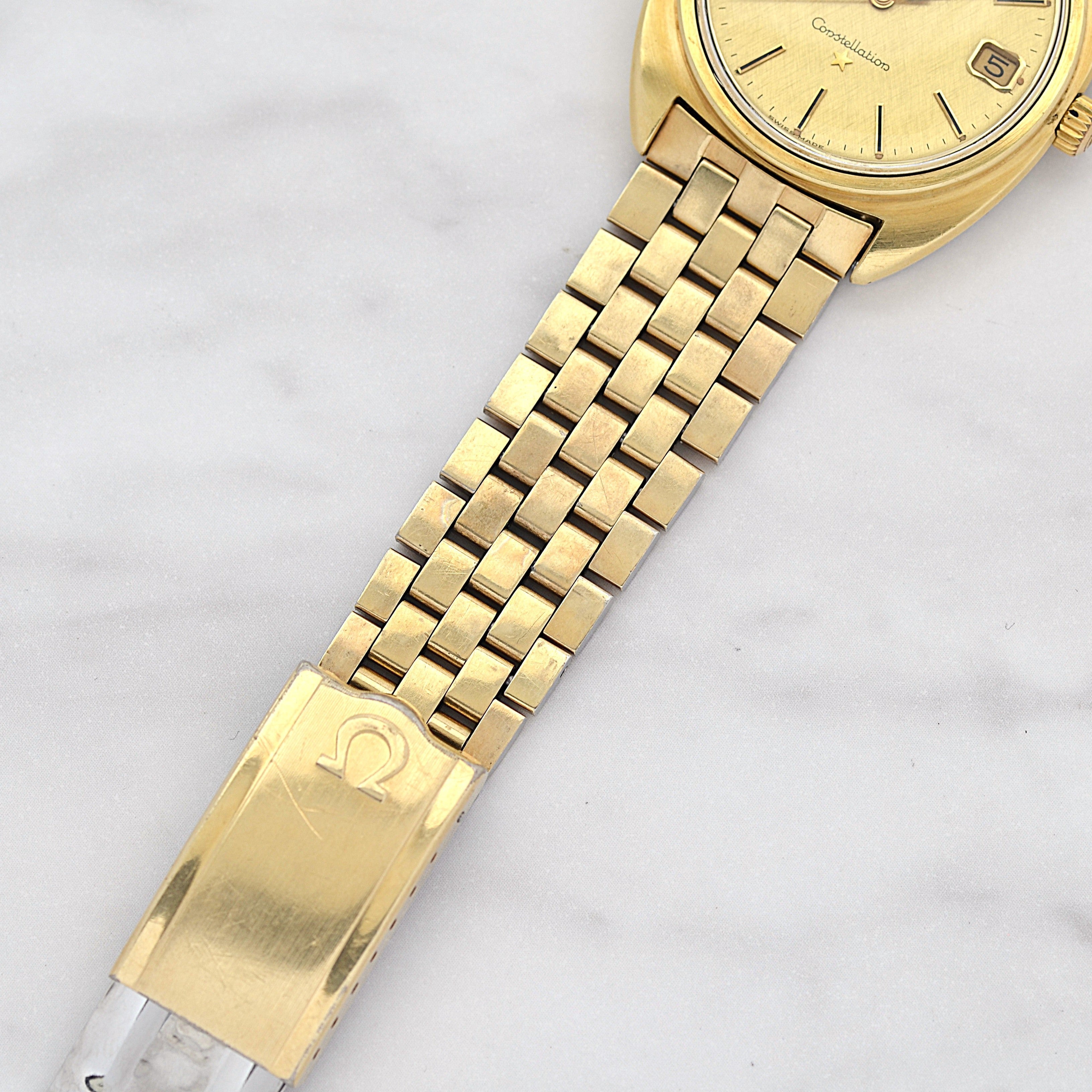 【OMEGA】オメガ コンステレーションデイト Cライン Gold bark dial