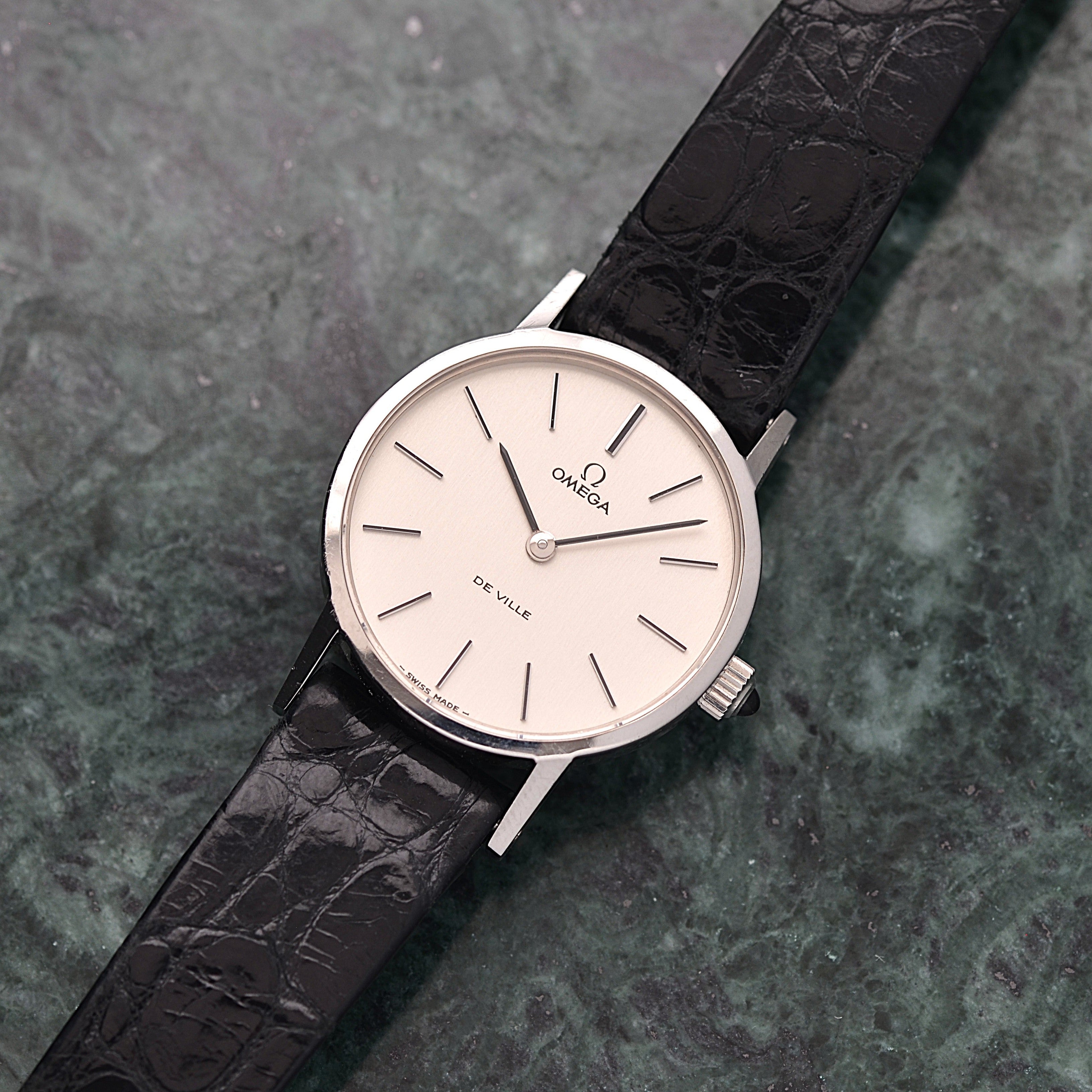 【OMEGA】オメガ デヴィル SS ラウンド Silver 純正尾錠付き デッドストック