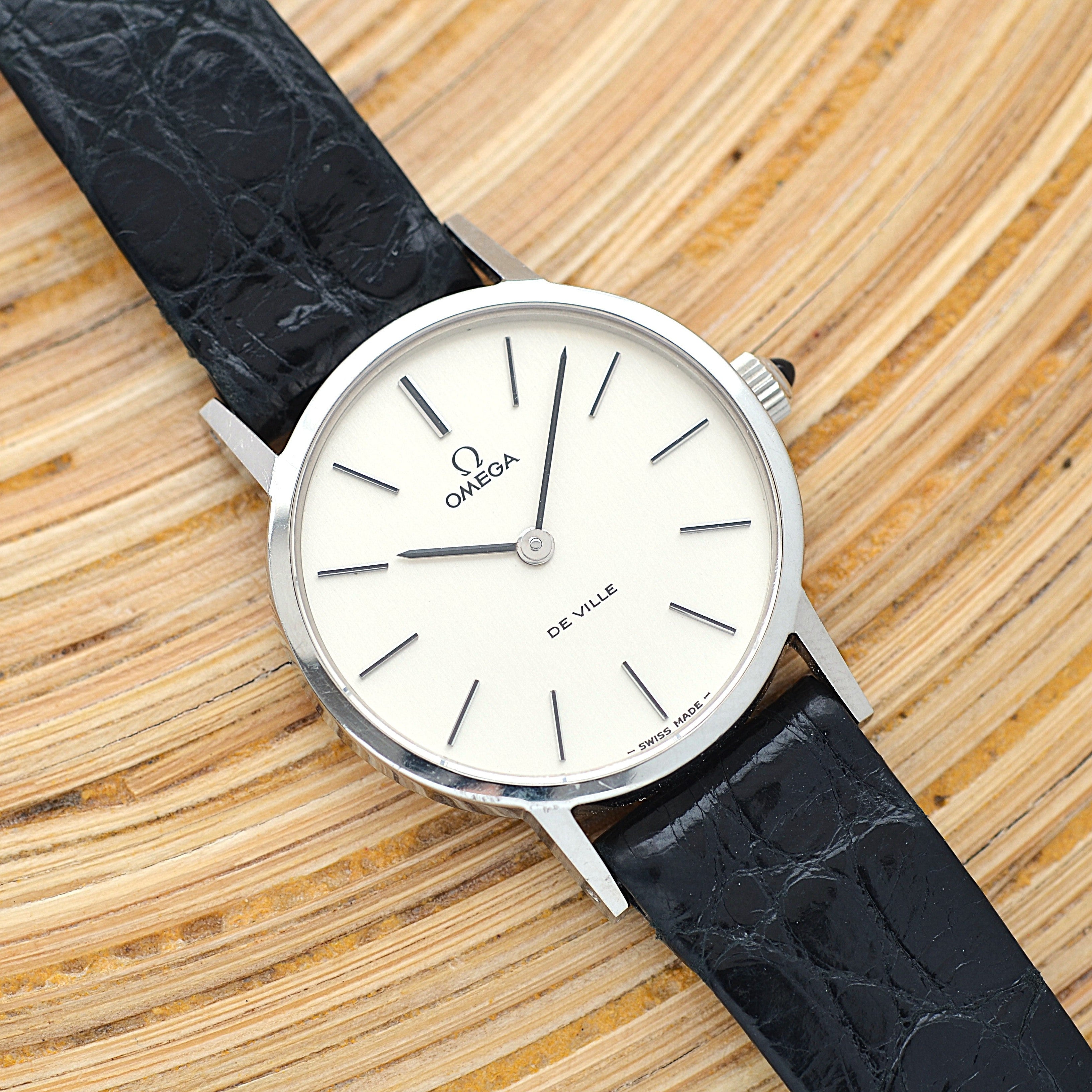 【OMEGA】オメガ デヴィル SS ラウンド Silver 純正尾錠付き デッドストック