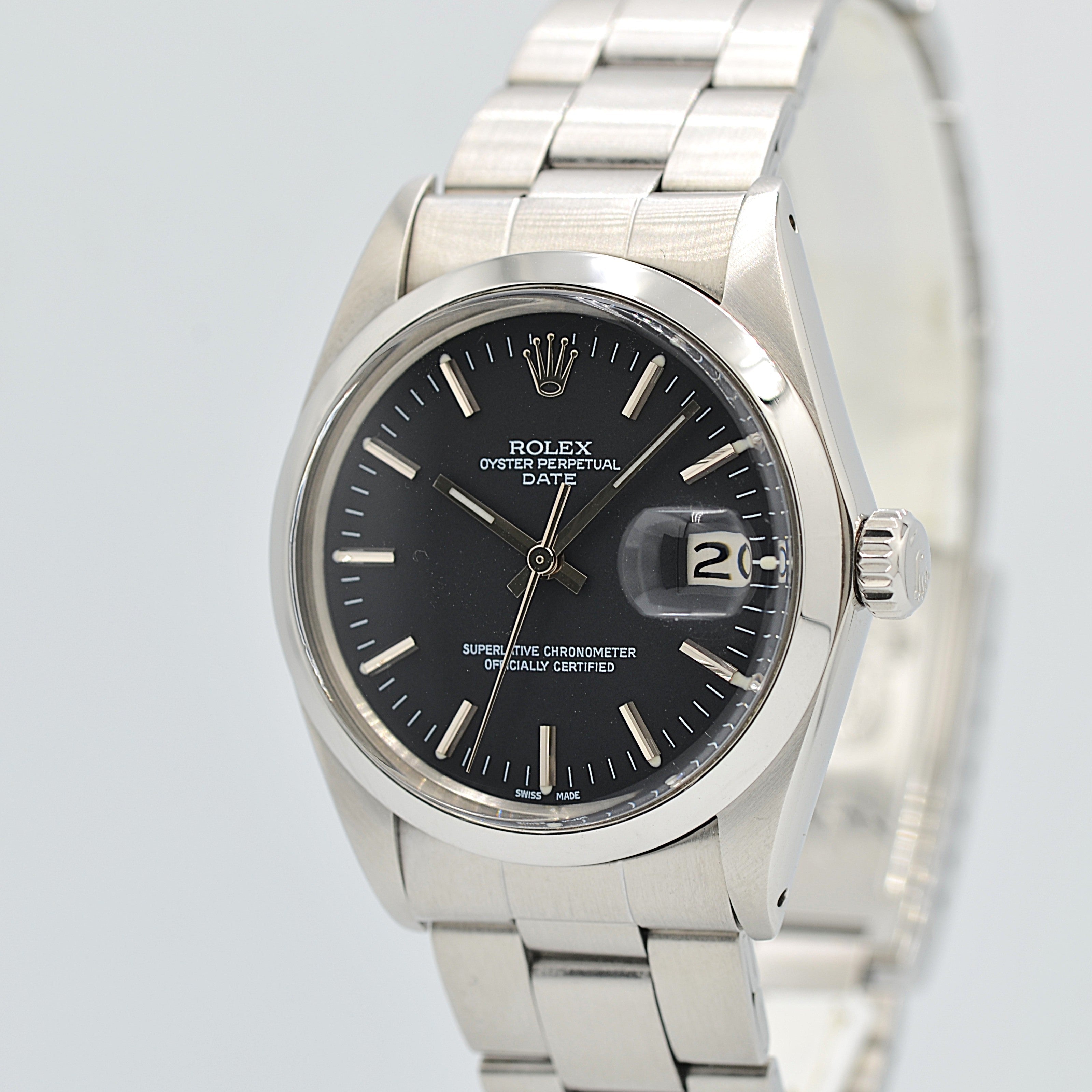 【ROLEX 】ロレックス パーペチュアルデイト Ref.1500 Black 1971年Ⅱ期製 ルミノバ夜光 国際サービス保証書付き