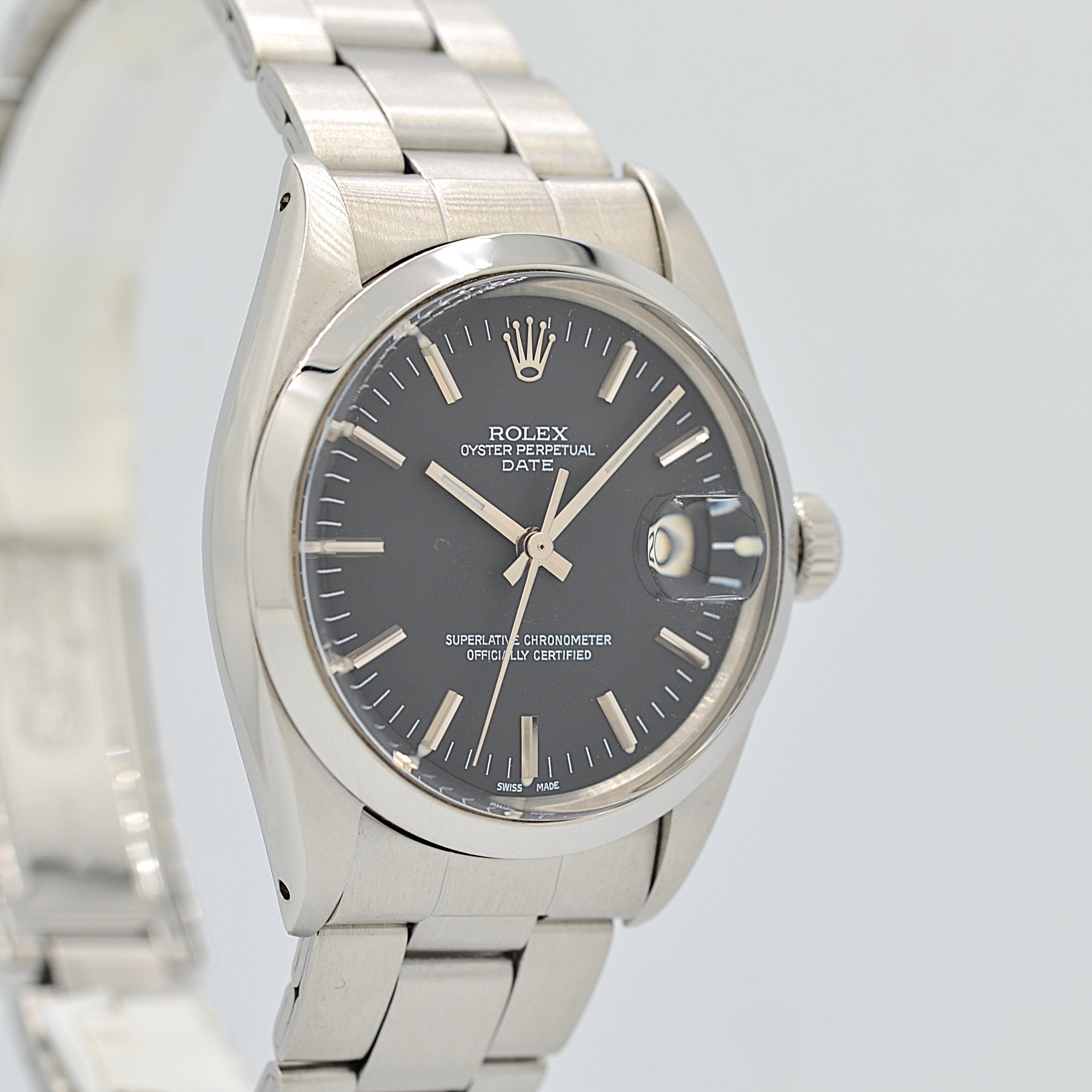 【ROLEX 】ロレックス パーペチュアルデイト Ref.1500 Black 1971年Ⅱ期製 ルミノバ夜光 国際サービス保証書付き