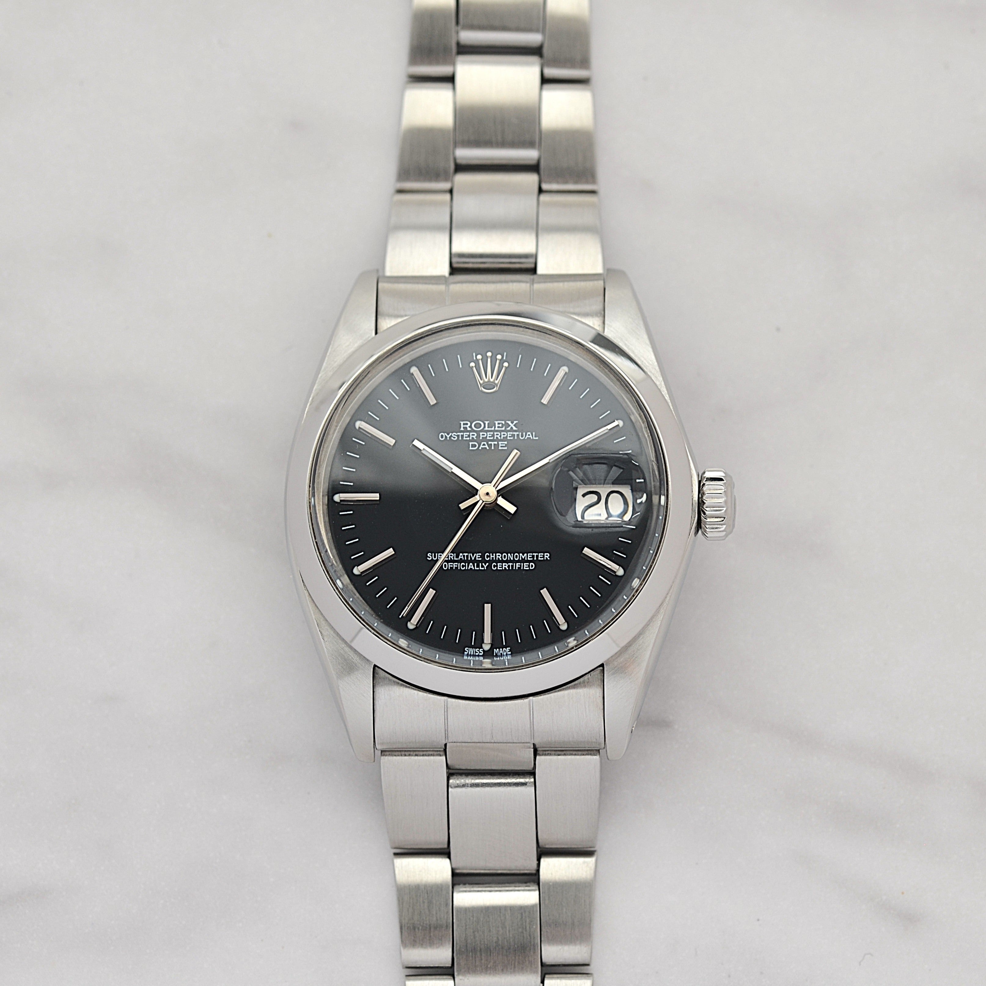 【ROLEX 】ロレックス パーペチュアルデイト Ref.1500 Black 1971年Ⅱ期製 ルミノバ夜光 国際サービス保証書付き