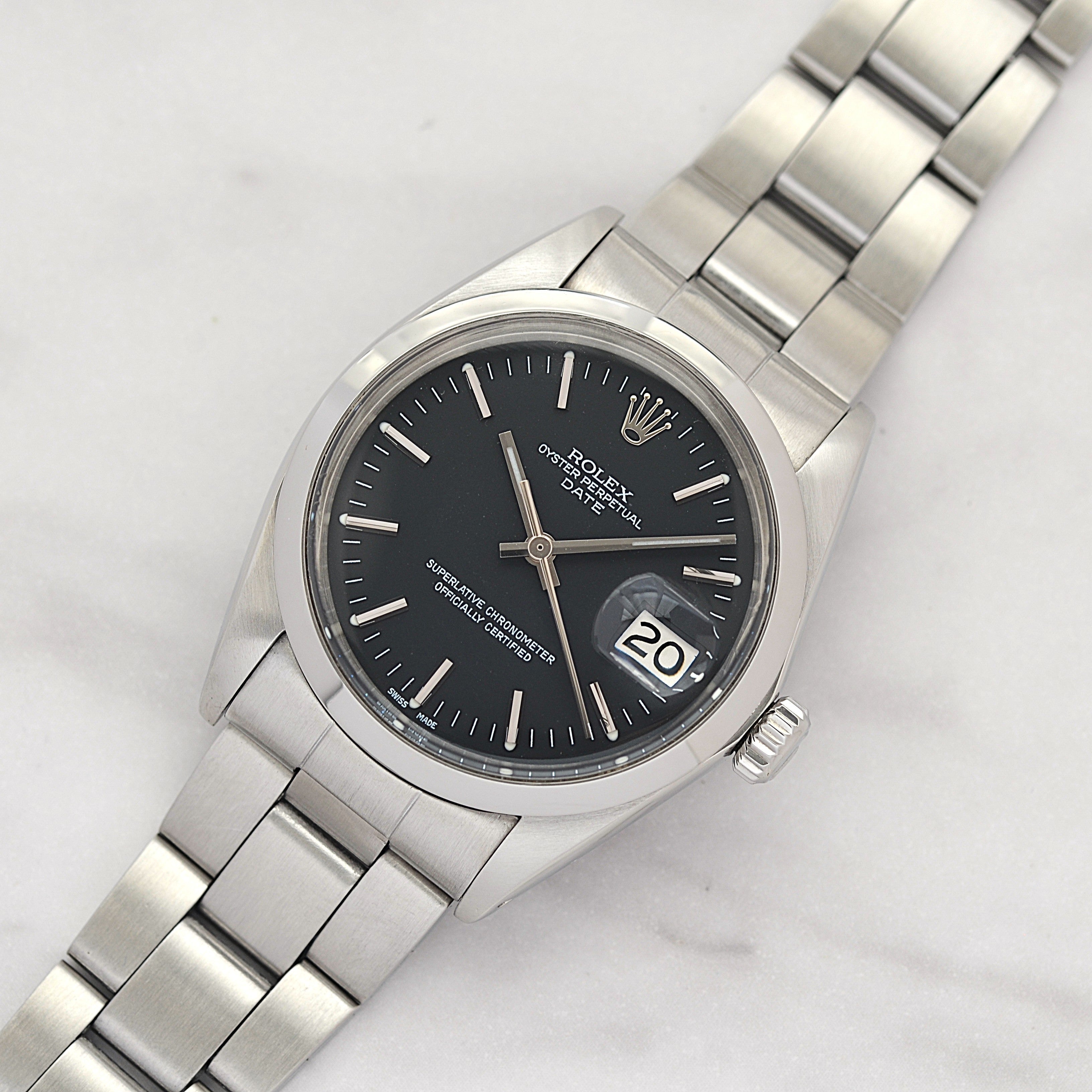 【ROLEX 】ロレックス パーペチュアルデイト Ref.1500 Black 1971年Ⅱ期製 ルミノバ夜光 国際サービス保証書付き