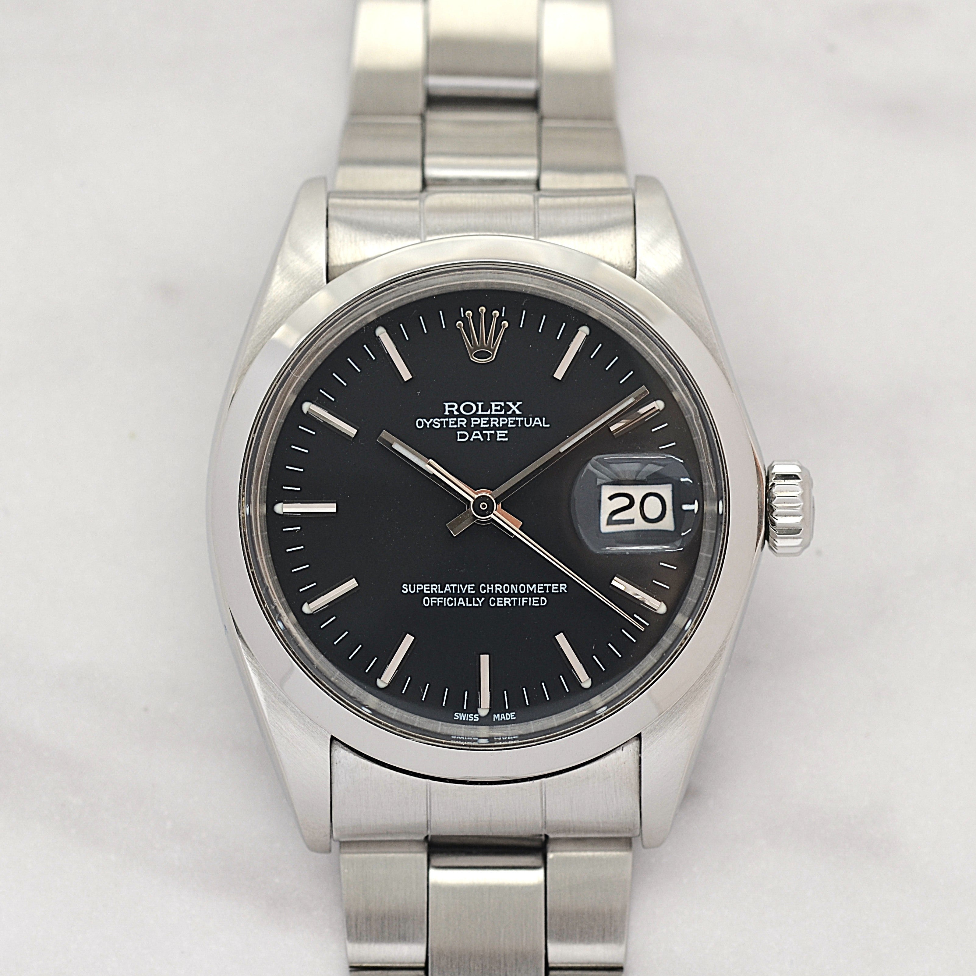 【ROLEX 】ロレックス パーペチュアルデイト Ref.1500 Black 1971年Ⅱ期製 ルミノバ夜光 国際サービス保証書付き