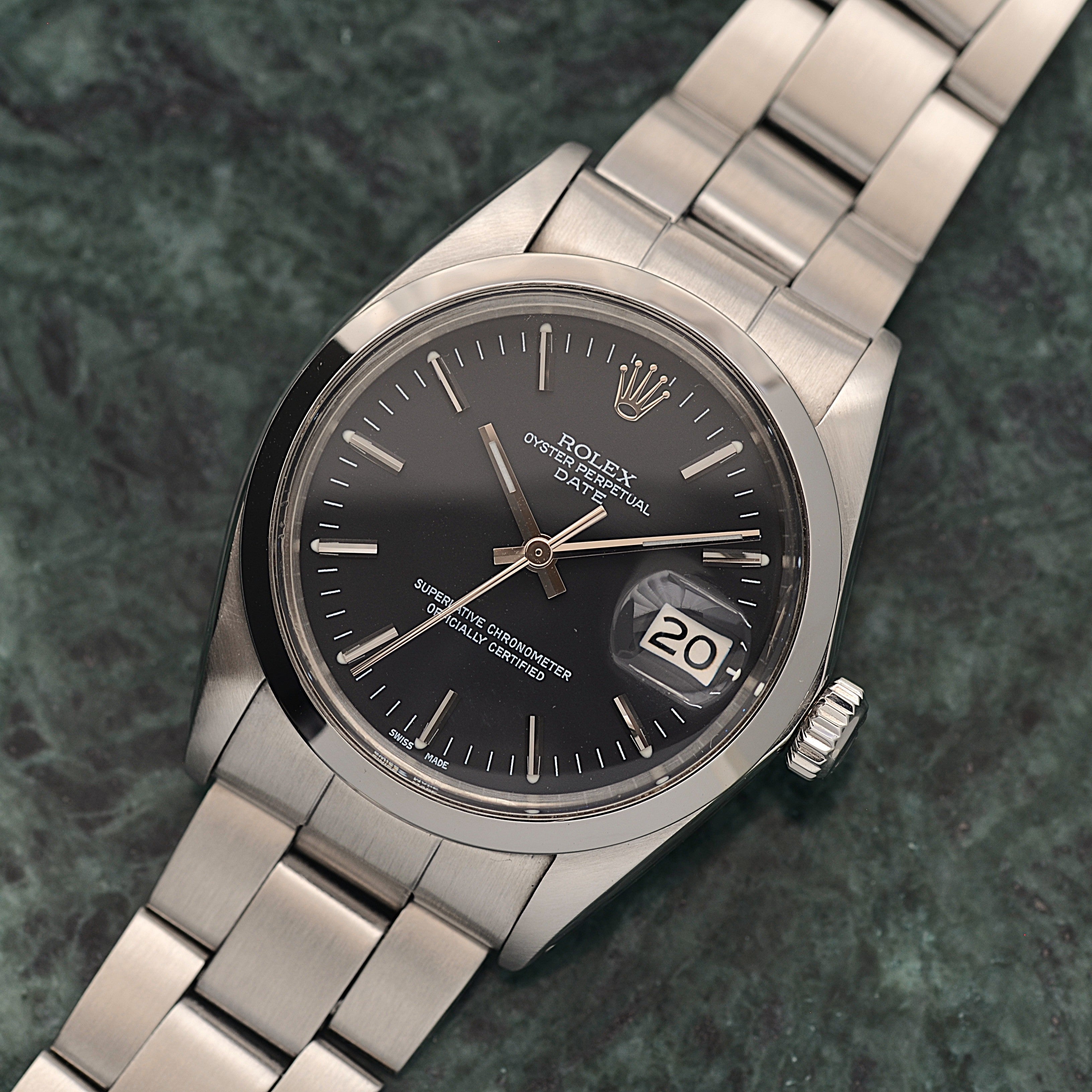【ROLEX 】ロレックス パーペチュアルデイト Ref.1500 Black 1971年Ⅱ期製 ルミノバ夜光 国際サービス保証書付き