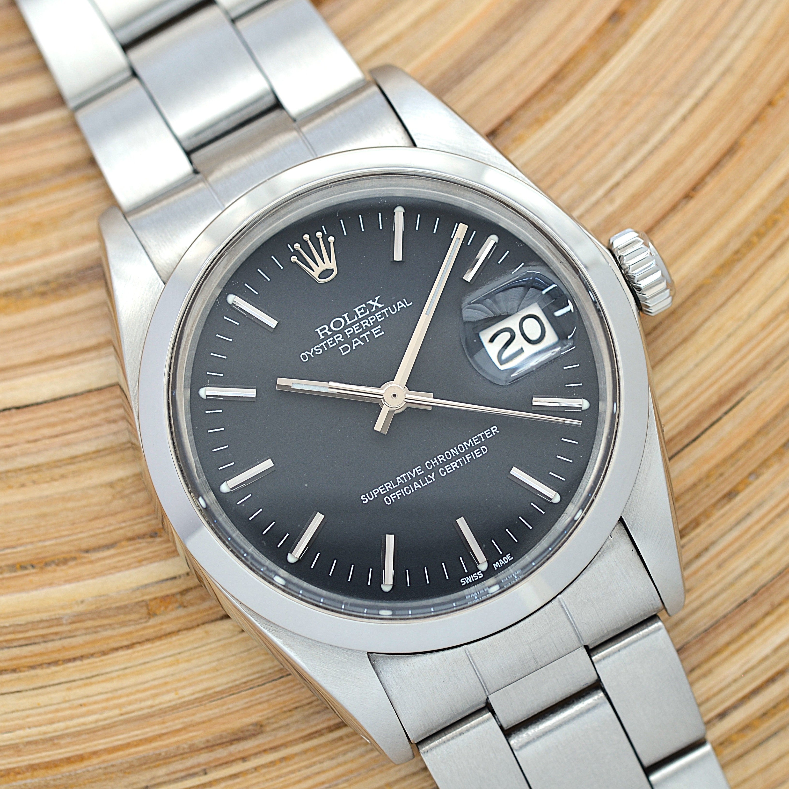 【ROLEX 】ロレックス パーペチュアルデイト Ref.1500 Black 1971年Ⅱ期製 ルミノバ夜光 国際サービス保証書付き