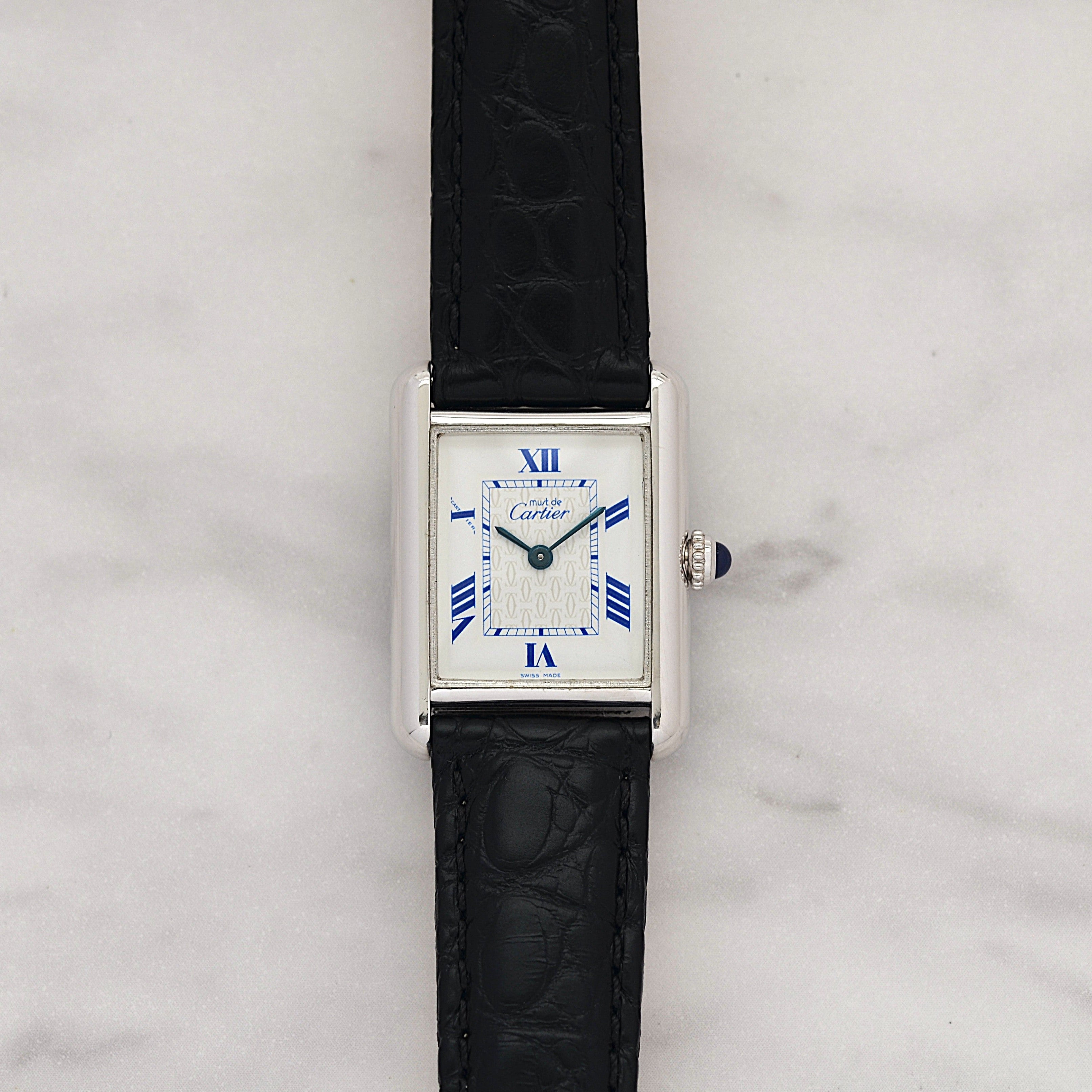 【Cartier】カルティエ マストタンクSM 後期型 飛びローマ 純正Dバックル付き