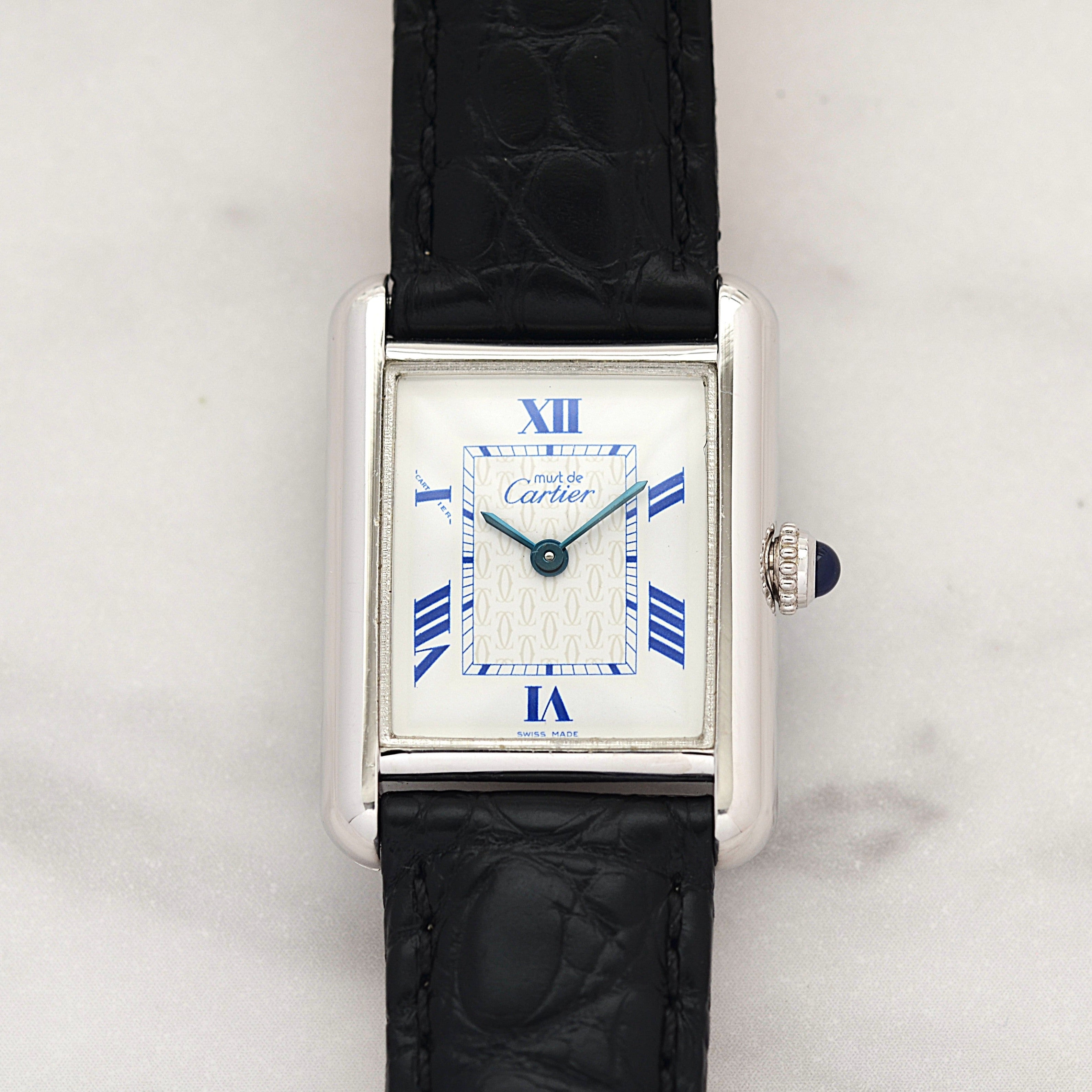 【Cartier】カルティエ マストタンクSM 後期型 飛びローマ 純正Dバックル付き