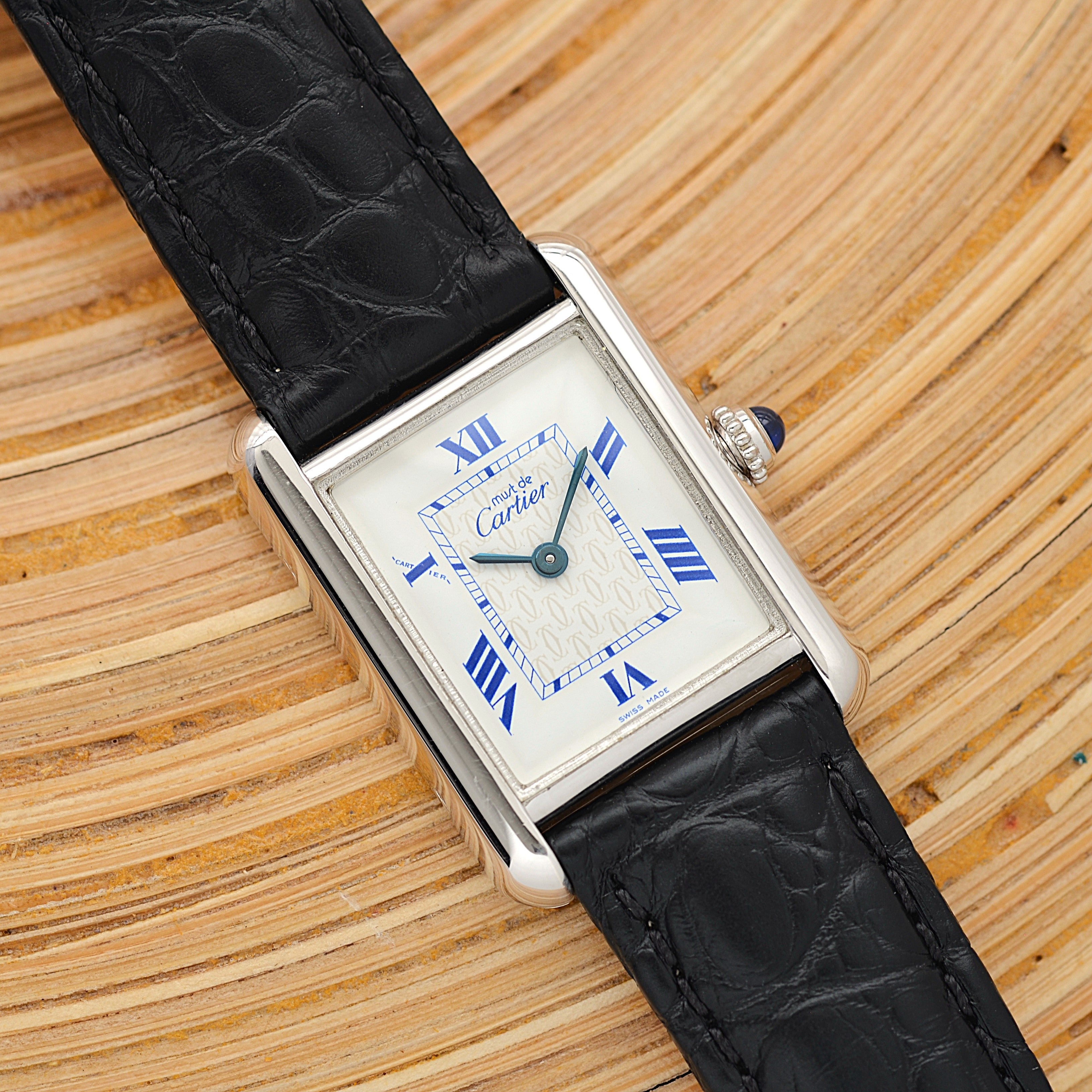 【Cartier】カルティエ マストタンクSM 後期型 飛びローマ 純正Dバックル付き