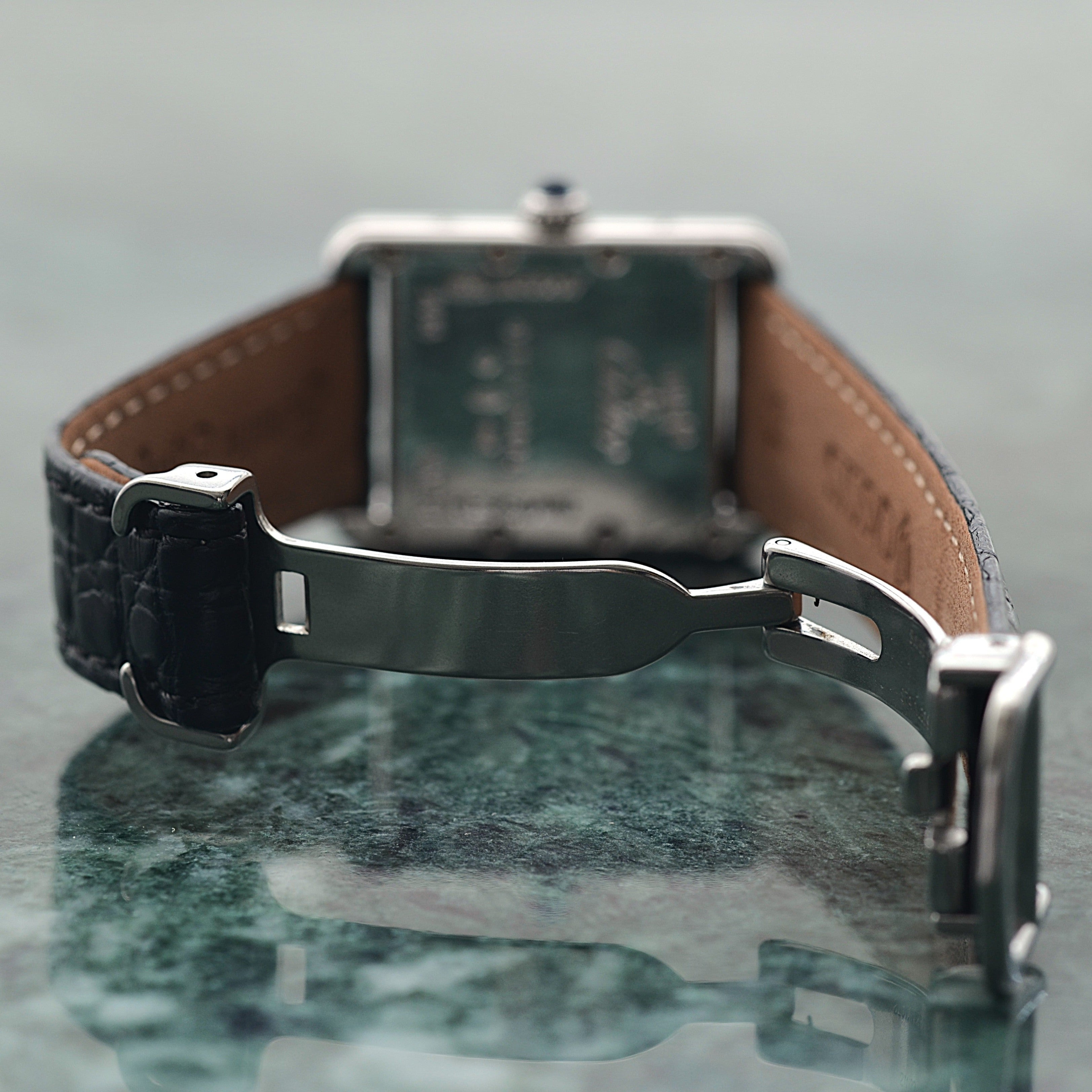 【Cartier】カルティエ マストタンクSM 後期型 飛びローマ 純正Dバックル付き