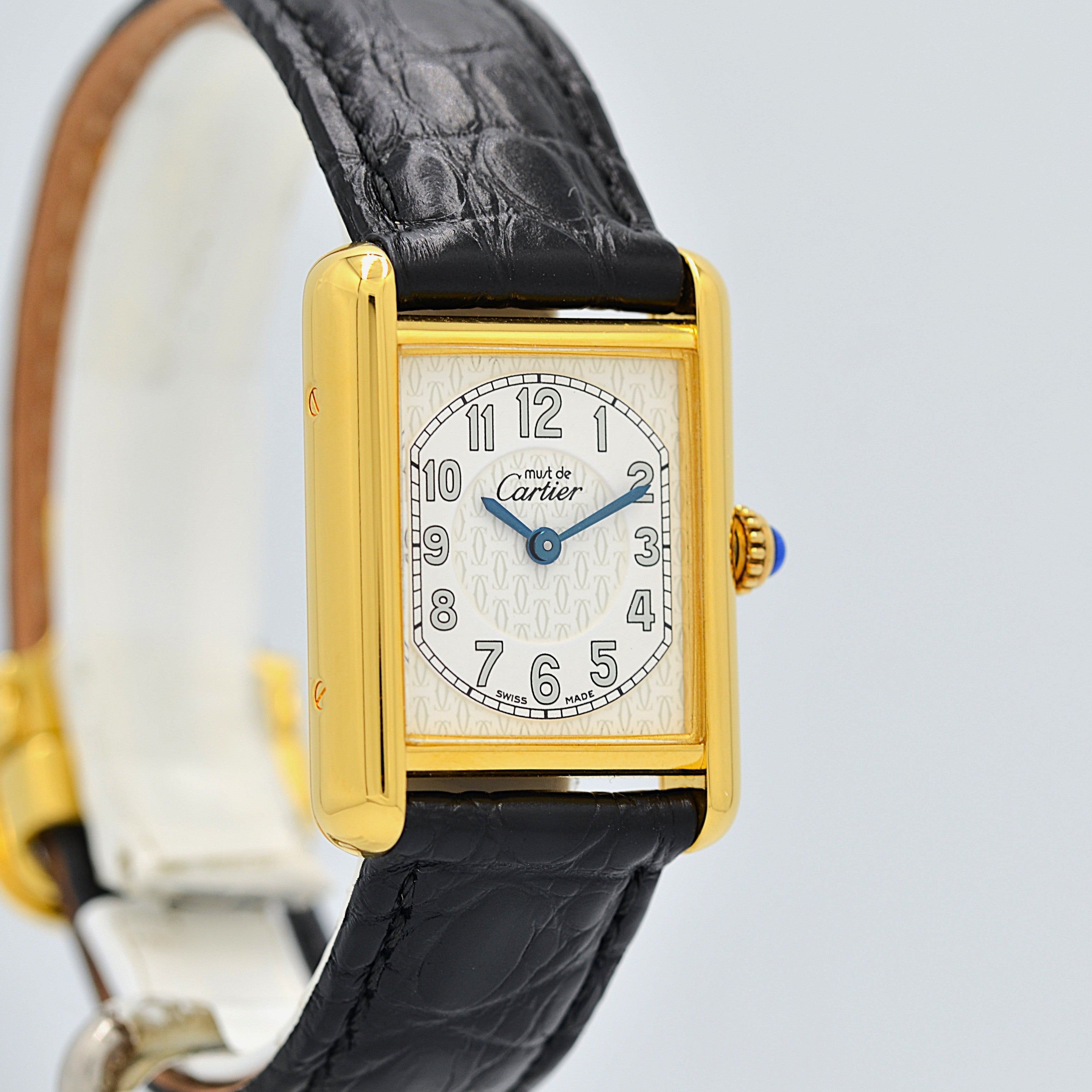 【Cartier】Cartier Must Tank SM, late model, telephone dial, with original deployant buckle