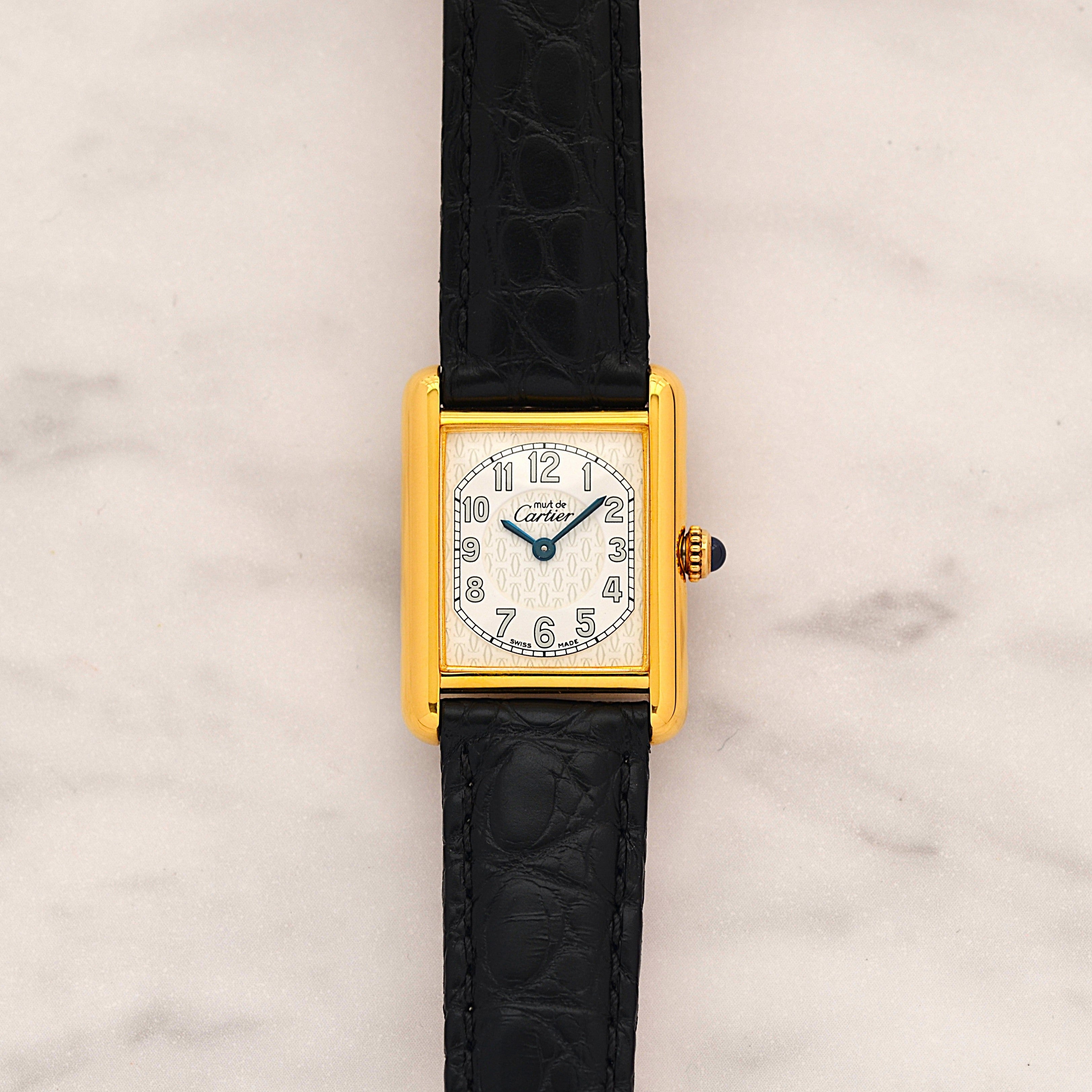 【Cartier】Cartier Must Tank SM, late model, telephone dial, with original deployant buckle