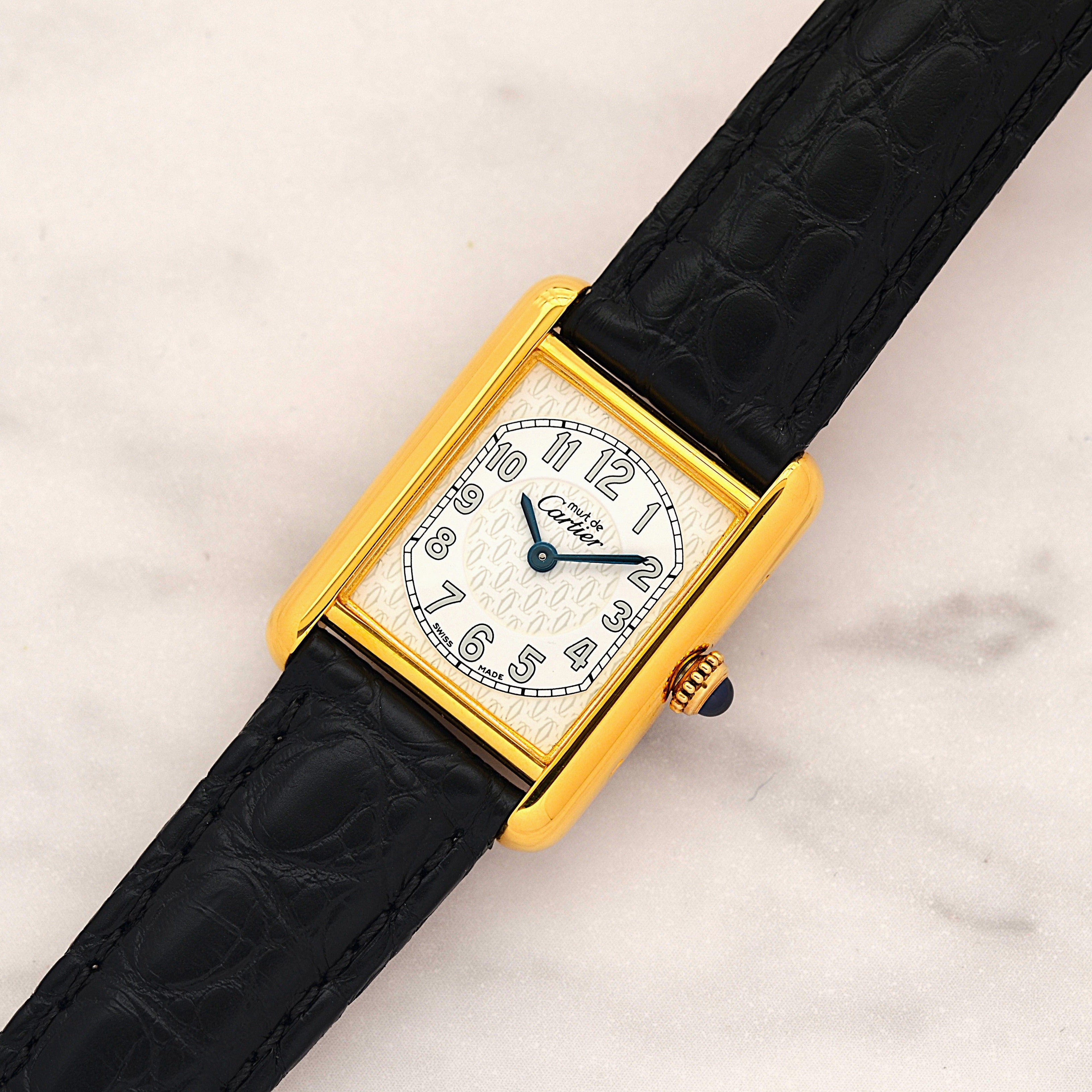 【Cartier】Cartier Must Tank SM, late model, telephone dial, with original deployant buckle