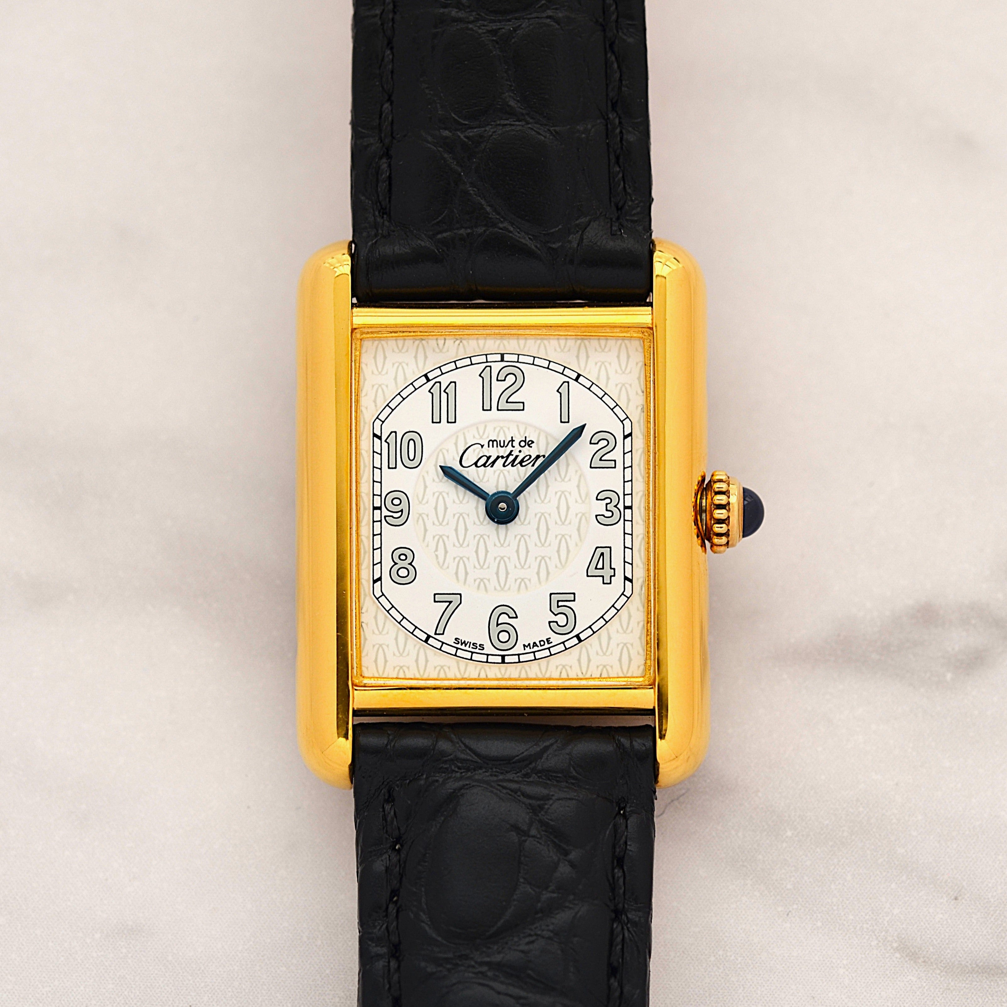 【Cartier】Cartier Must Tank SM, late model, telephone dial, with original deployant buckle