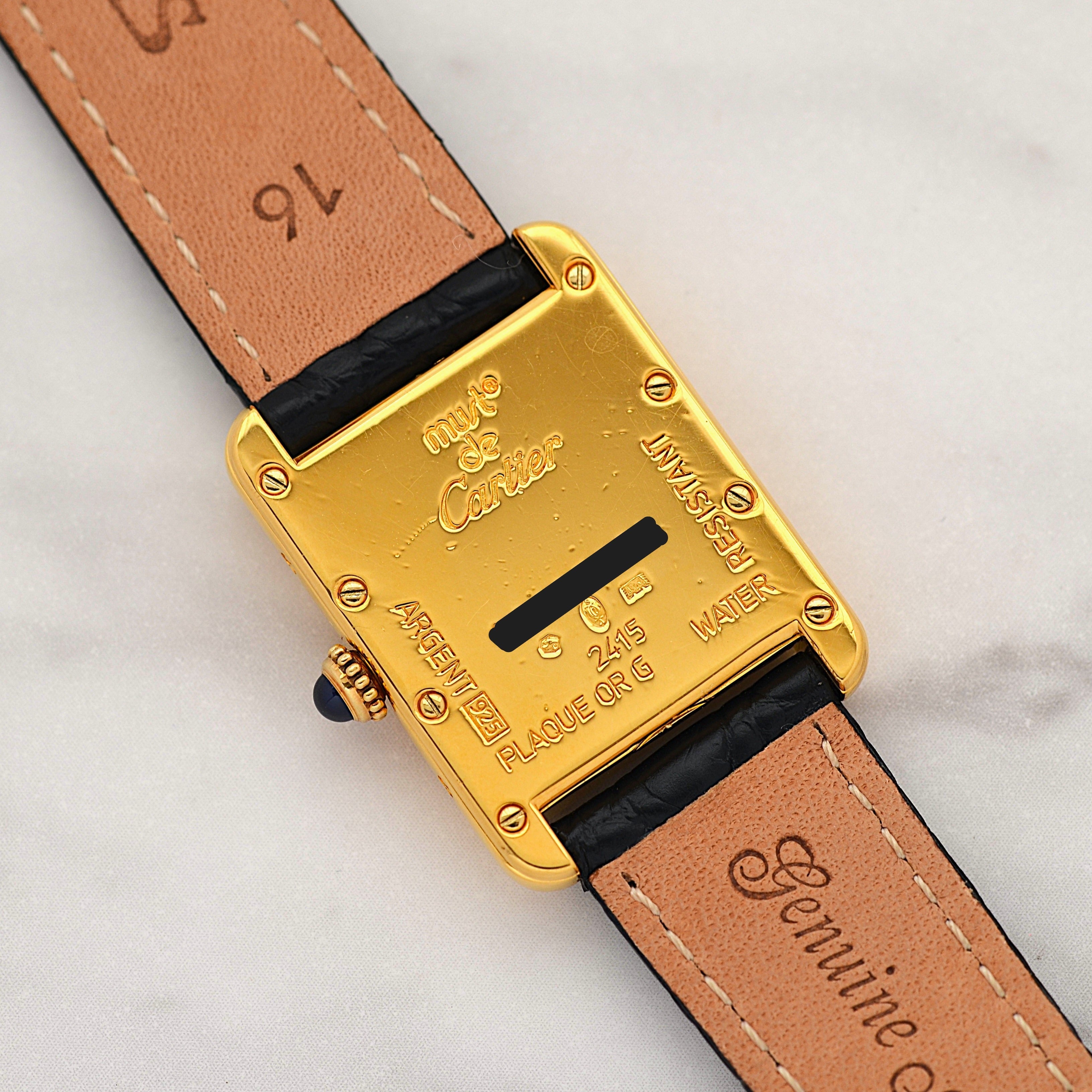 【Cartier】Cartier Must Tank SM, late model, telephone dial, with original deployant buckle