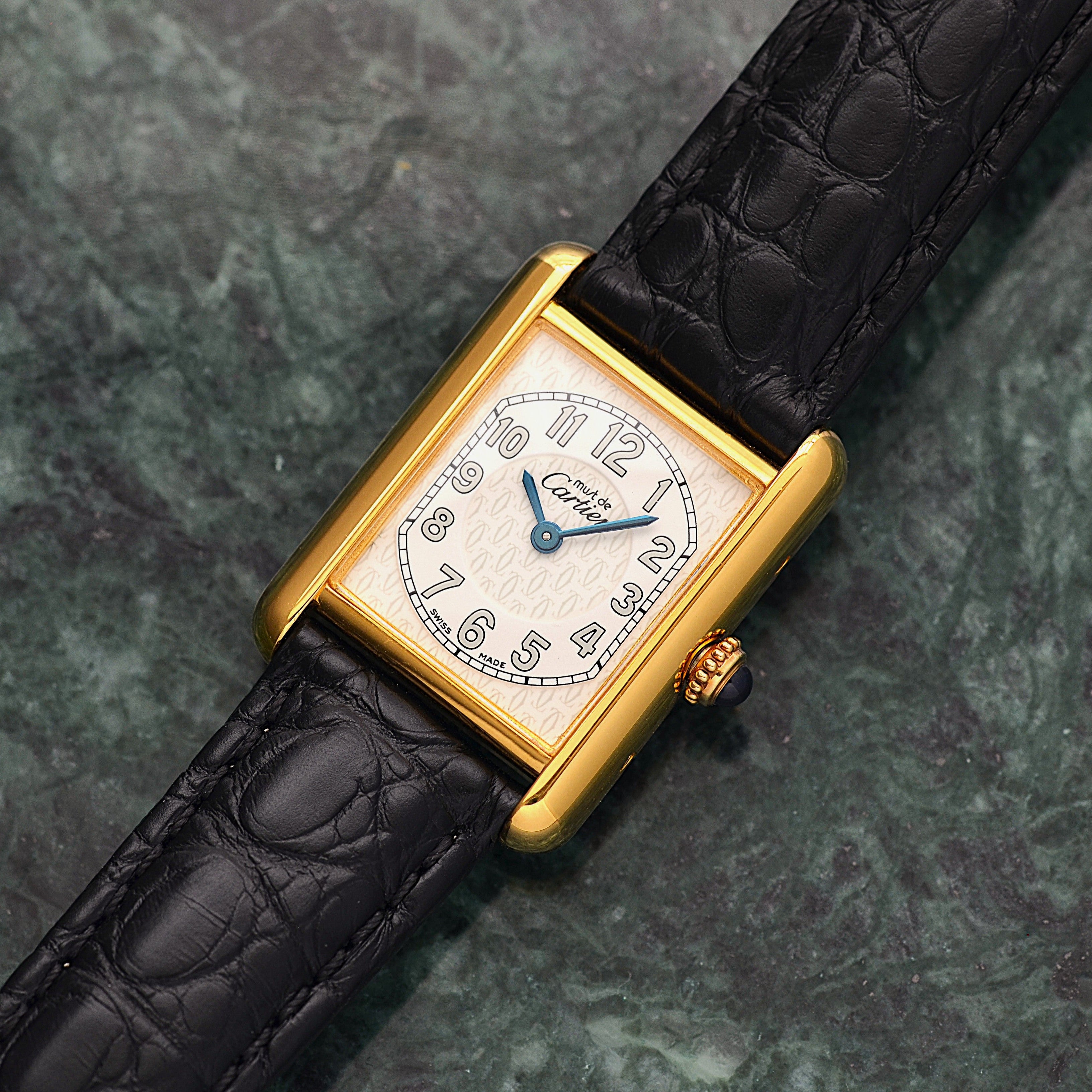 【Cartier】Cartier Must Tank SM, late model, telephone dial, with original deployant buckle