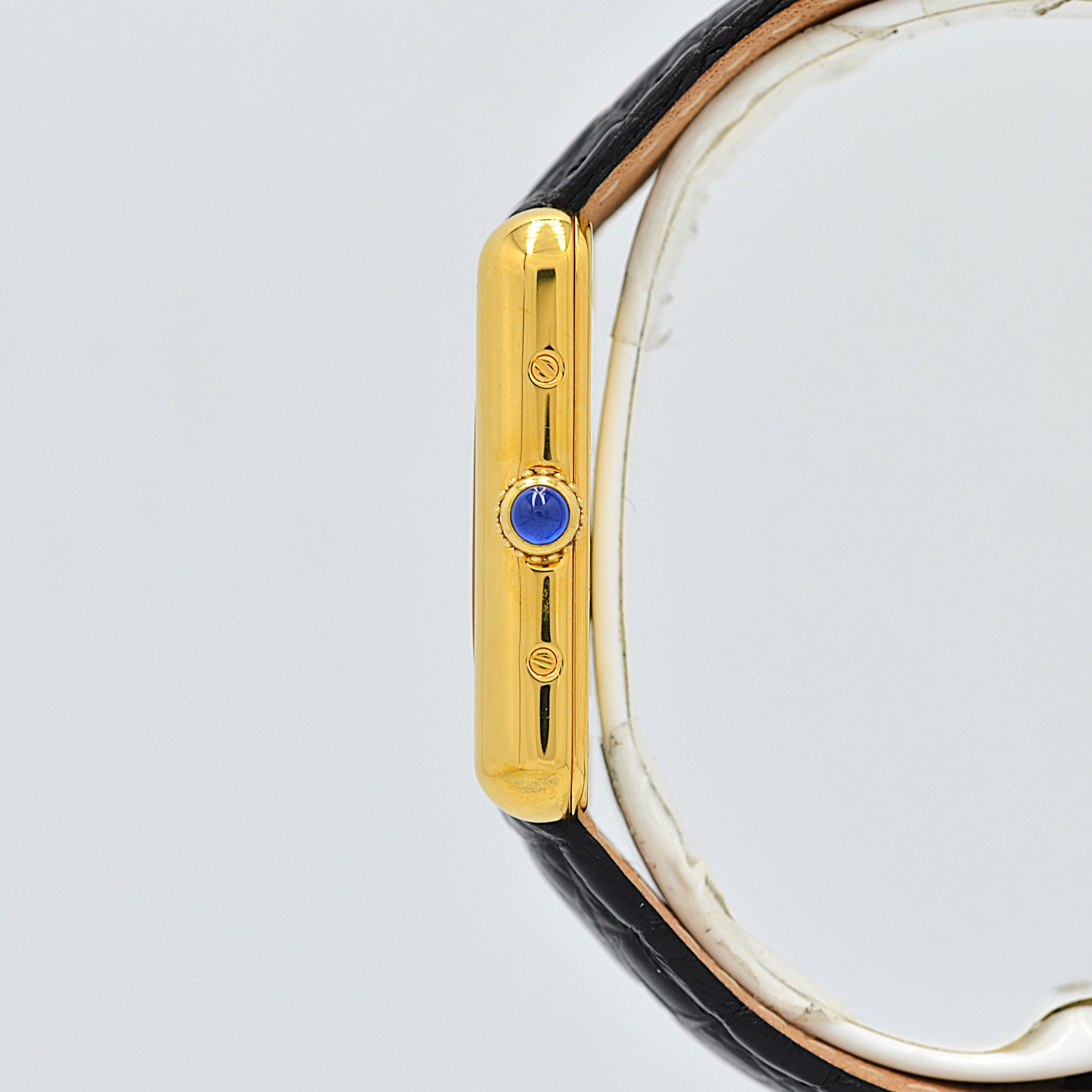 【Cartier】Cartier Must Tank SM, late model, ivory Roman numerals, complete with accessories