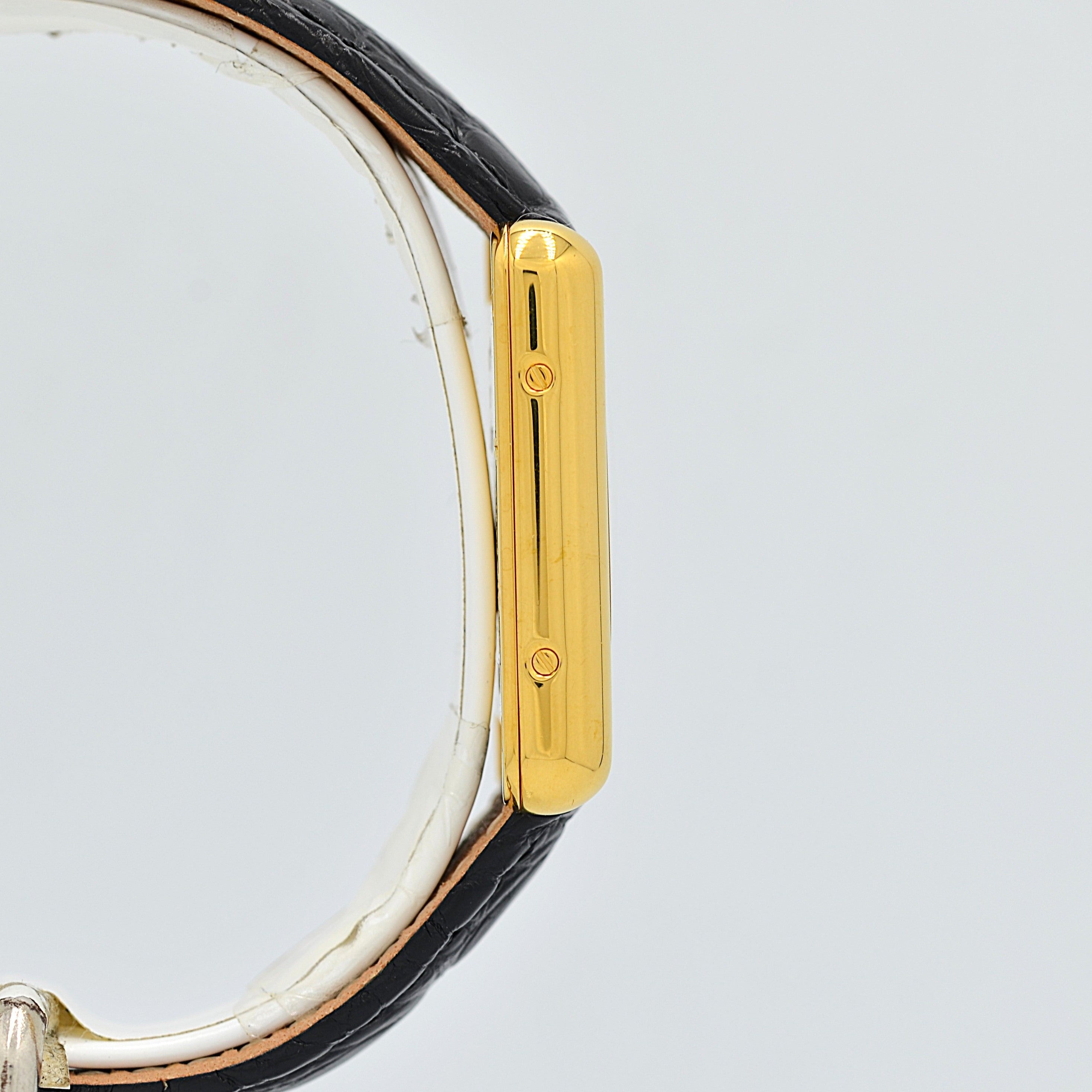 【Cartier】Cartier Must Tank SM, late model, ivory Roman numerals, complete with accessories
