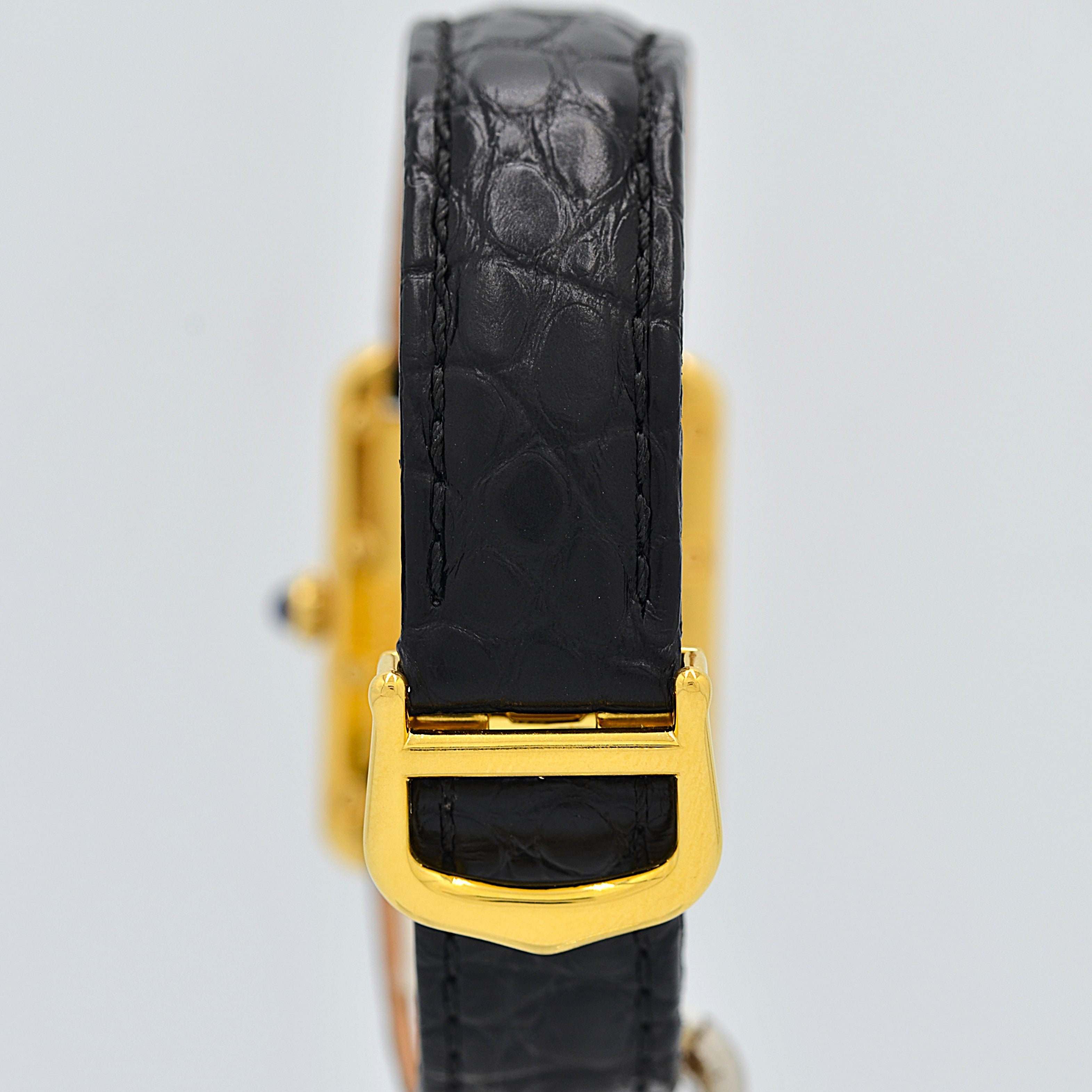 【Cartier】Cartier Must Tank SM, late model, ivory Roman numerals, complete with accessories
