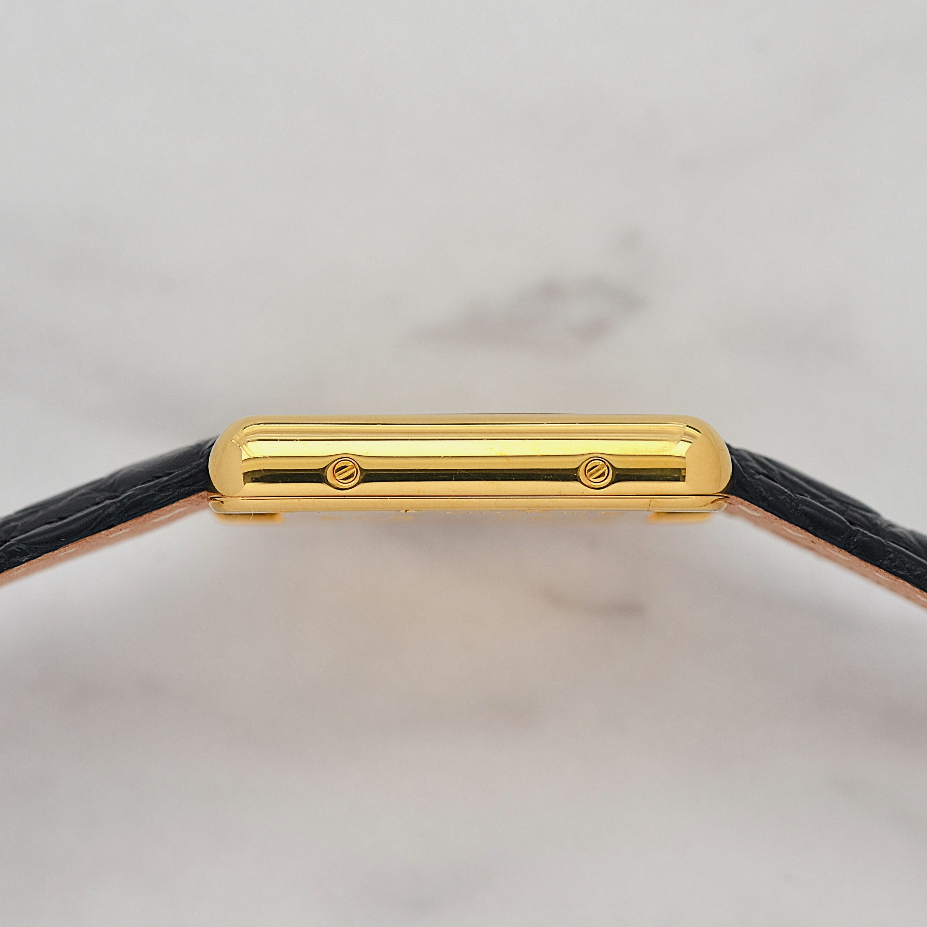 【Cartier】Cartier Must Tank SM, late model, ivory Roman numerals, complete with accessories