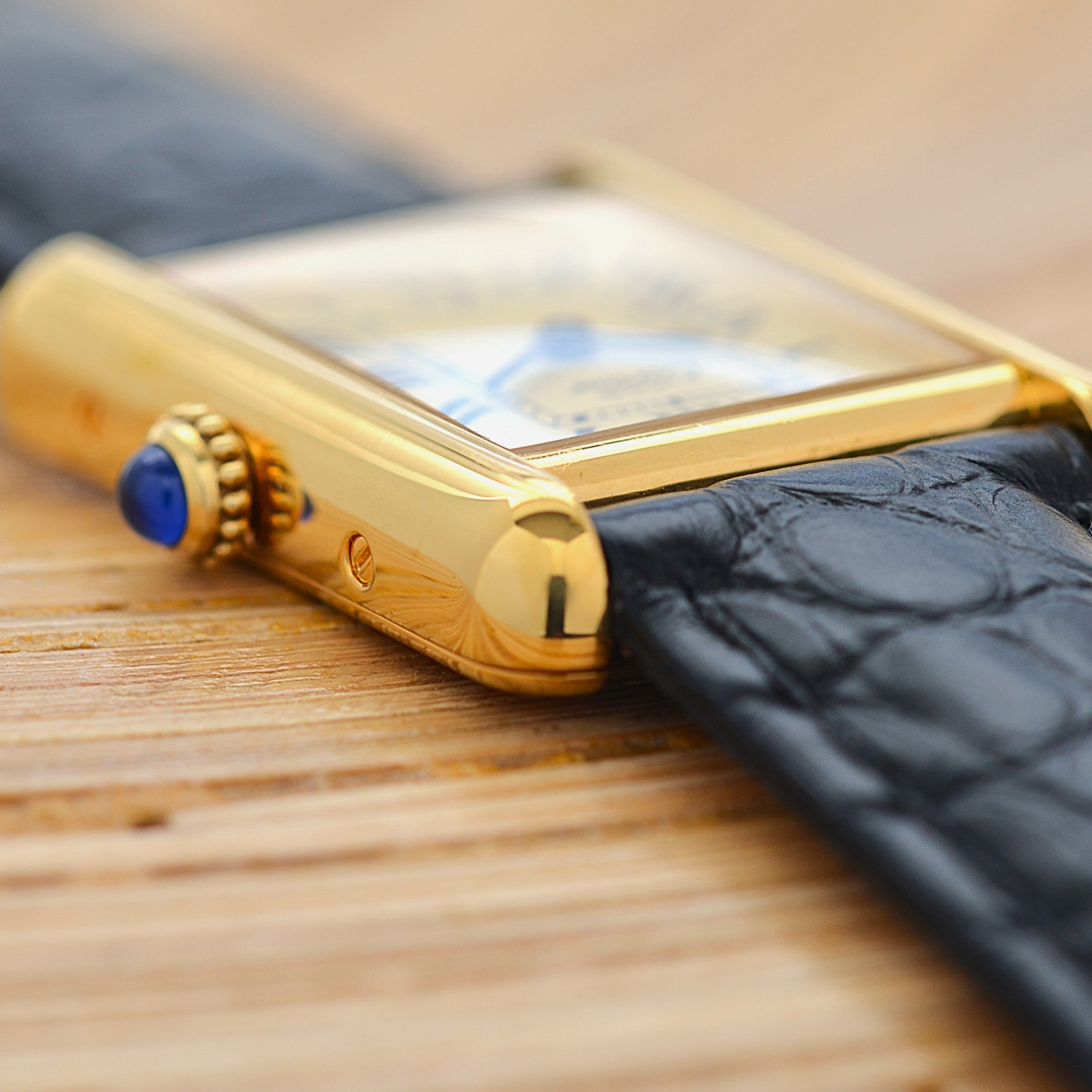 【Cartier】Cartier Must Tank SM, late model, ivory Roman numerals, complete with accessories