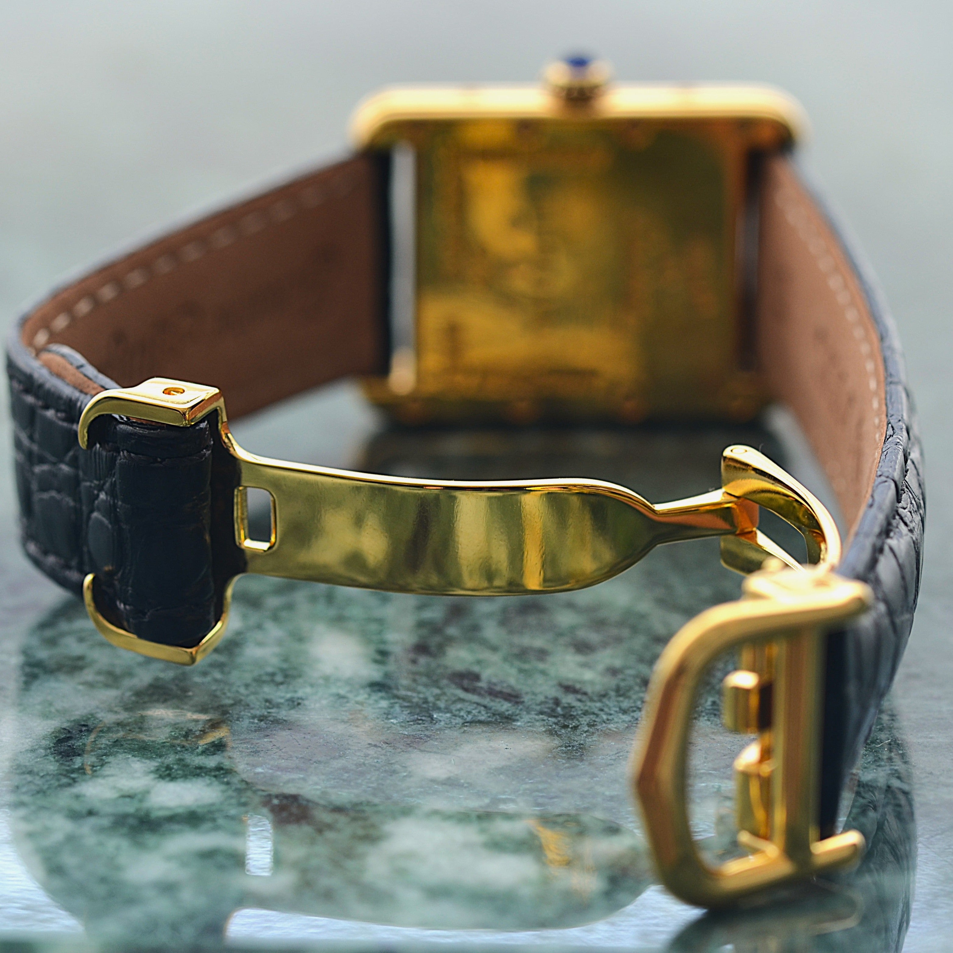【Cartier】Cartier Must Tank SM, late model, ivory Roman numerals, complete with accessories
