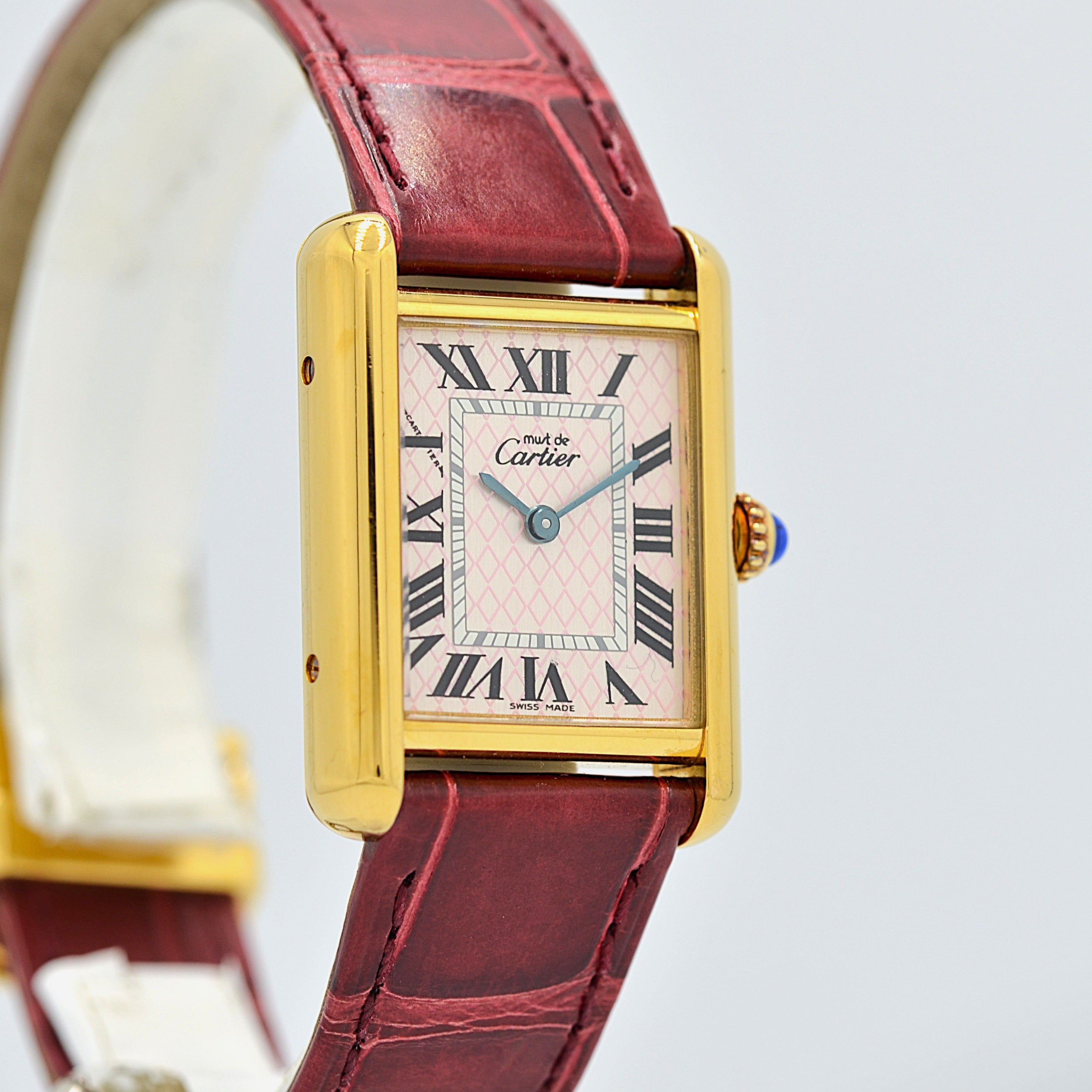 【Cartier】Cartier Must Tank SM, late model, Aquarino, 2004 Christmas Limited Edition, New old stock, Complete with accessories