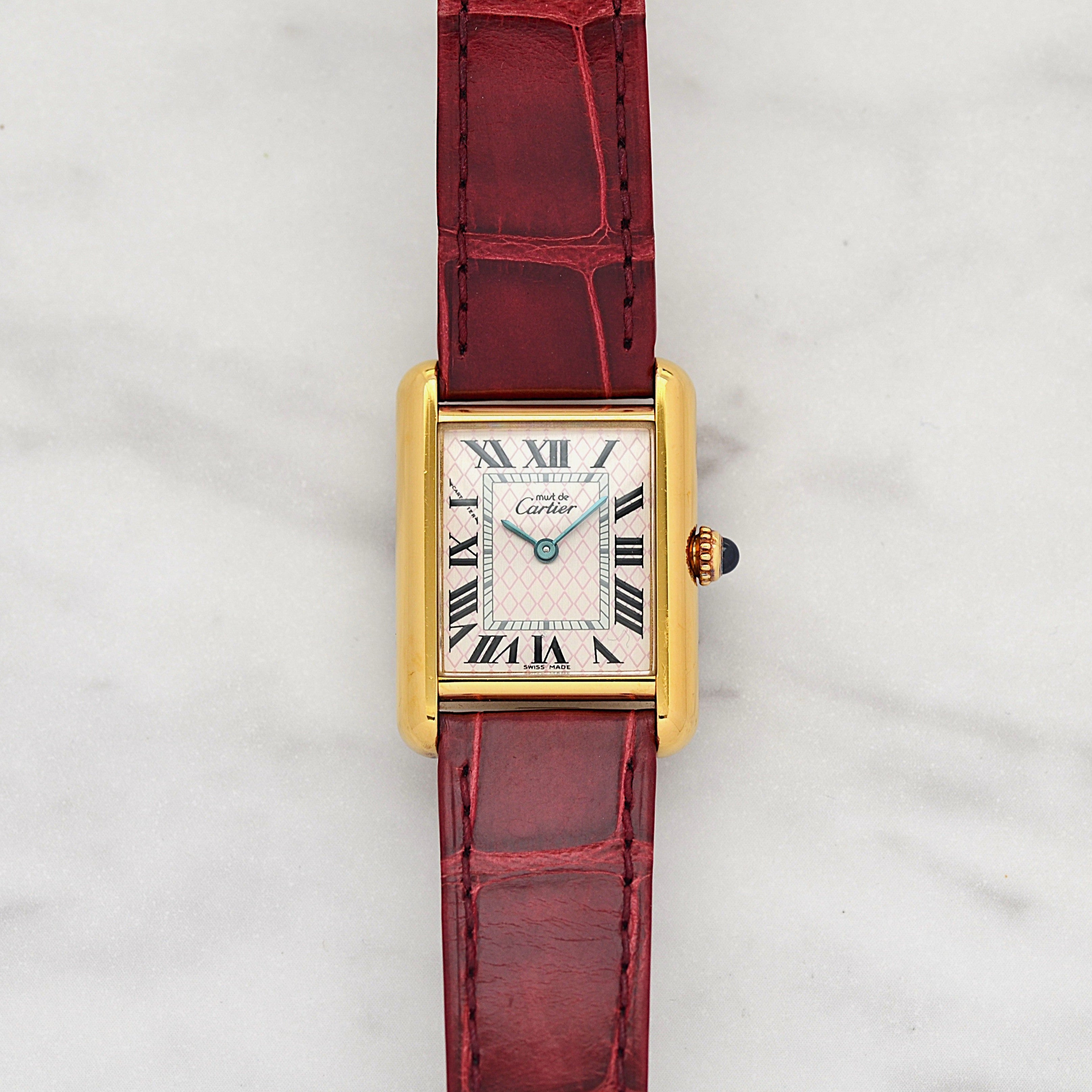 【Cartier】Cartier Must Tank SM, late model, Aquarino, 2004 Christmas Limited Edition, New old stock, Complete with accessories