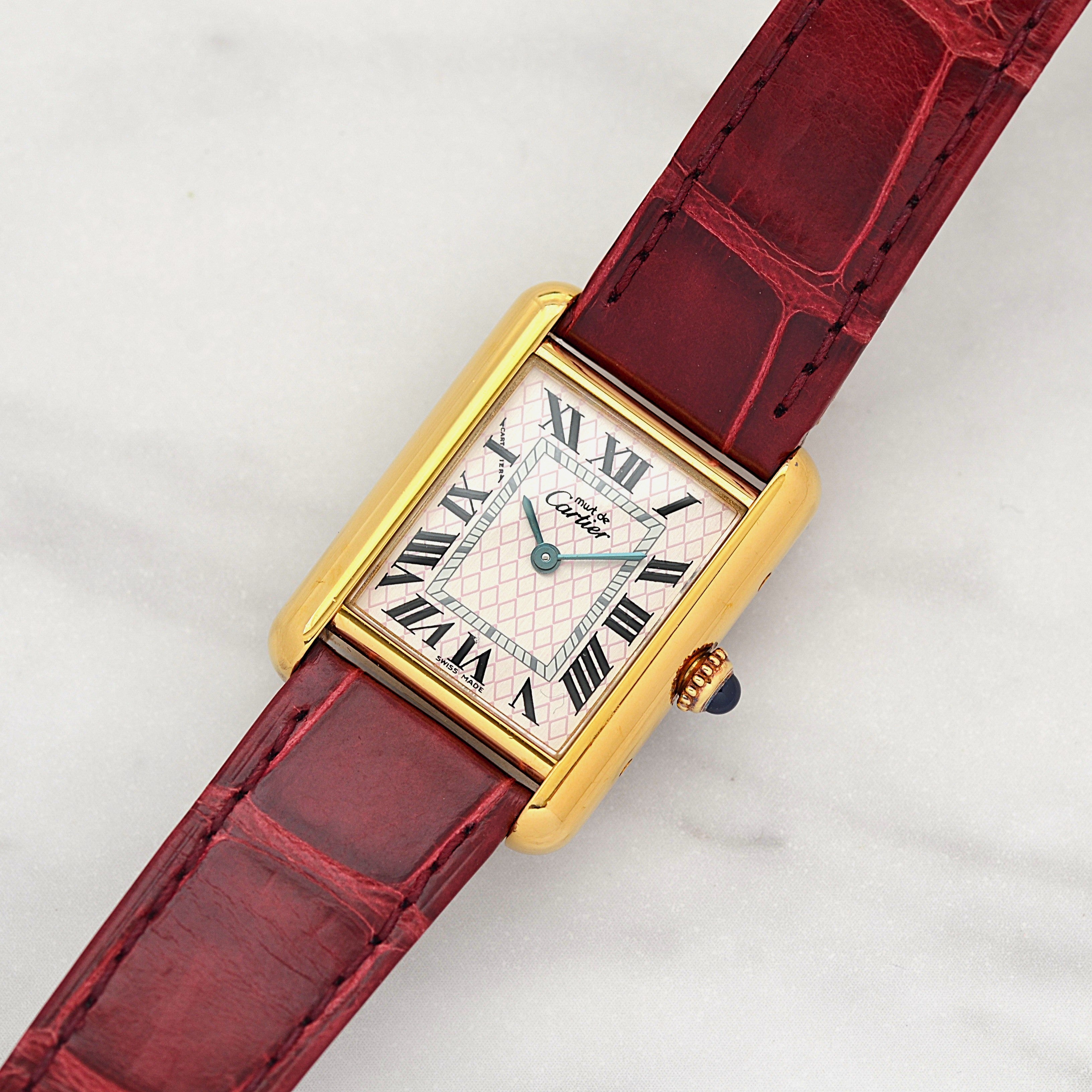 【Cartier】Cartier Must Tank SM, late model, Aquarino, 2004 Christmas Limited Edition, New old stock, Complete with accessories