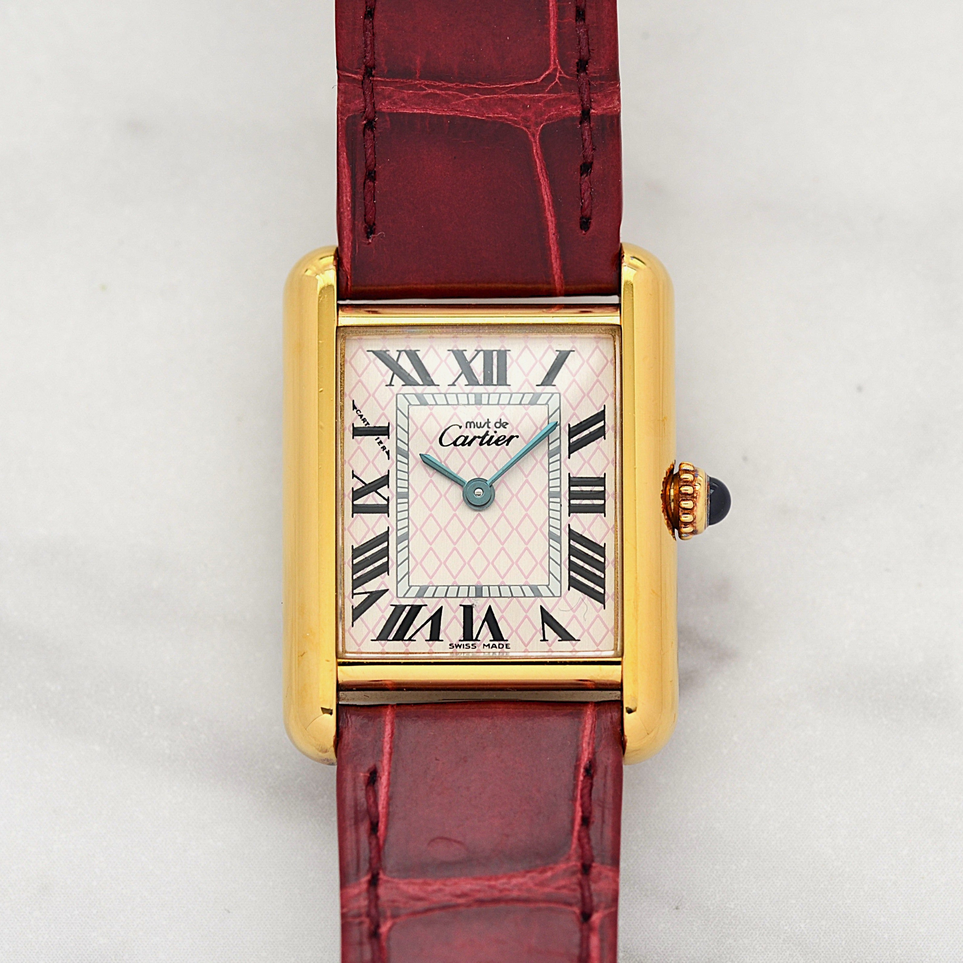 【Cartier】Cartier Must Tank SM, late model, Aquarino, 2004 Christmas Limited Edition, New old stock, Complete with accessories