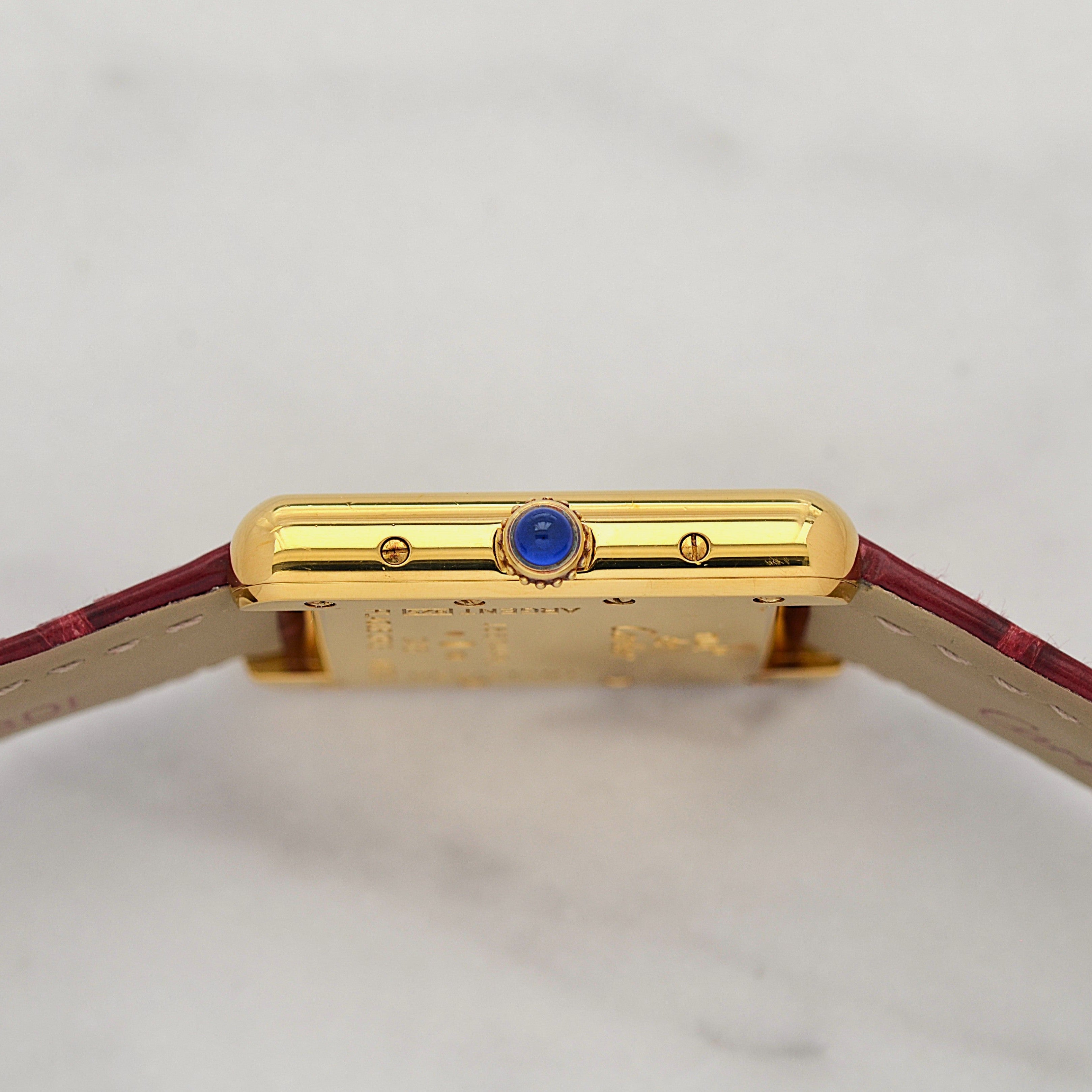 【Cartier】Cartier Must Tank SM, late model, Aquarino, 2004 Christmas Limited Edition, New old stock, Complete with accessories