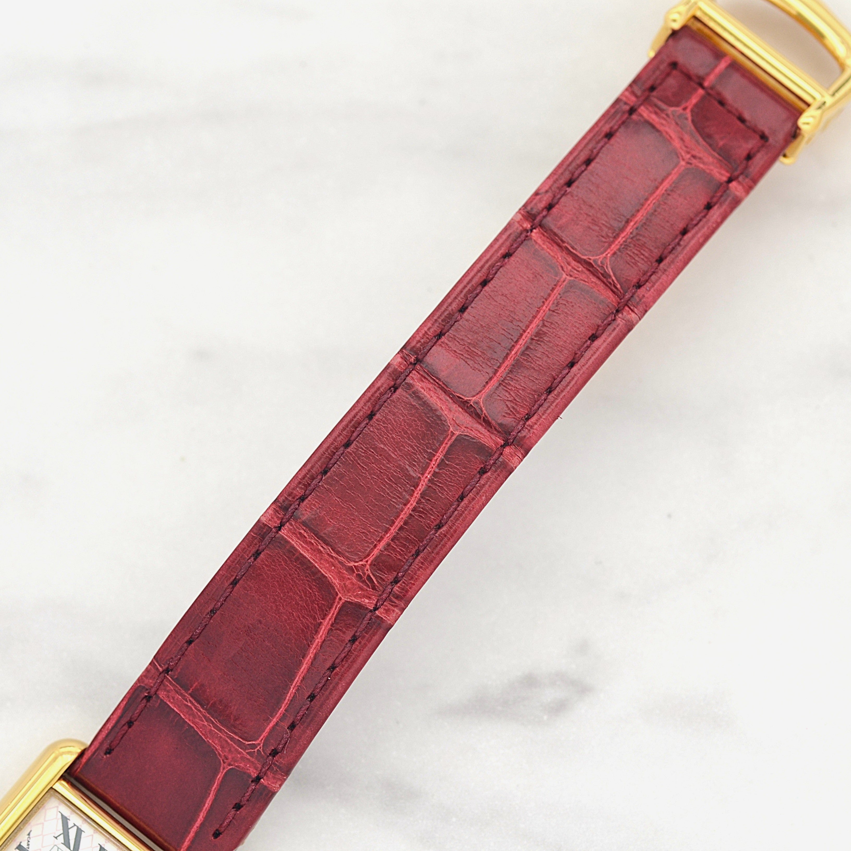 【Cartier】Cartier Must Tank SM, late model, Aquarino, 2004 Christmas Limited Edition, New old stock, Complete with accessories