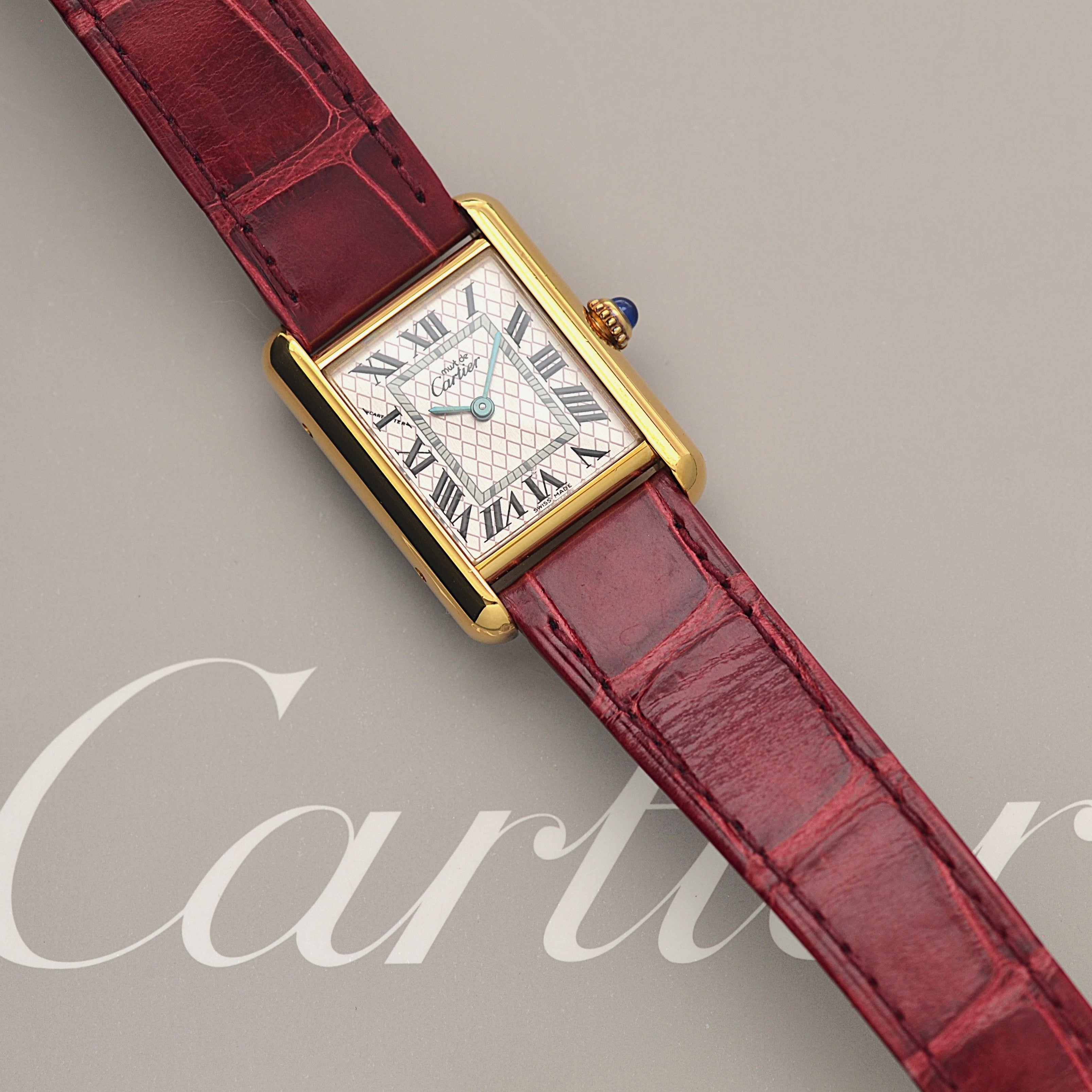 【Cartier】Cartier Must Tank SM, late model, Aquarino, 2004 Christmas Limited Edition, New old stock, Complete with accessories