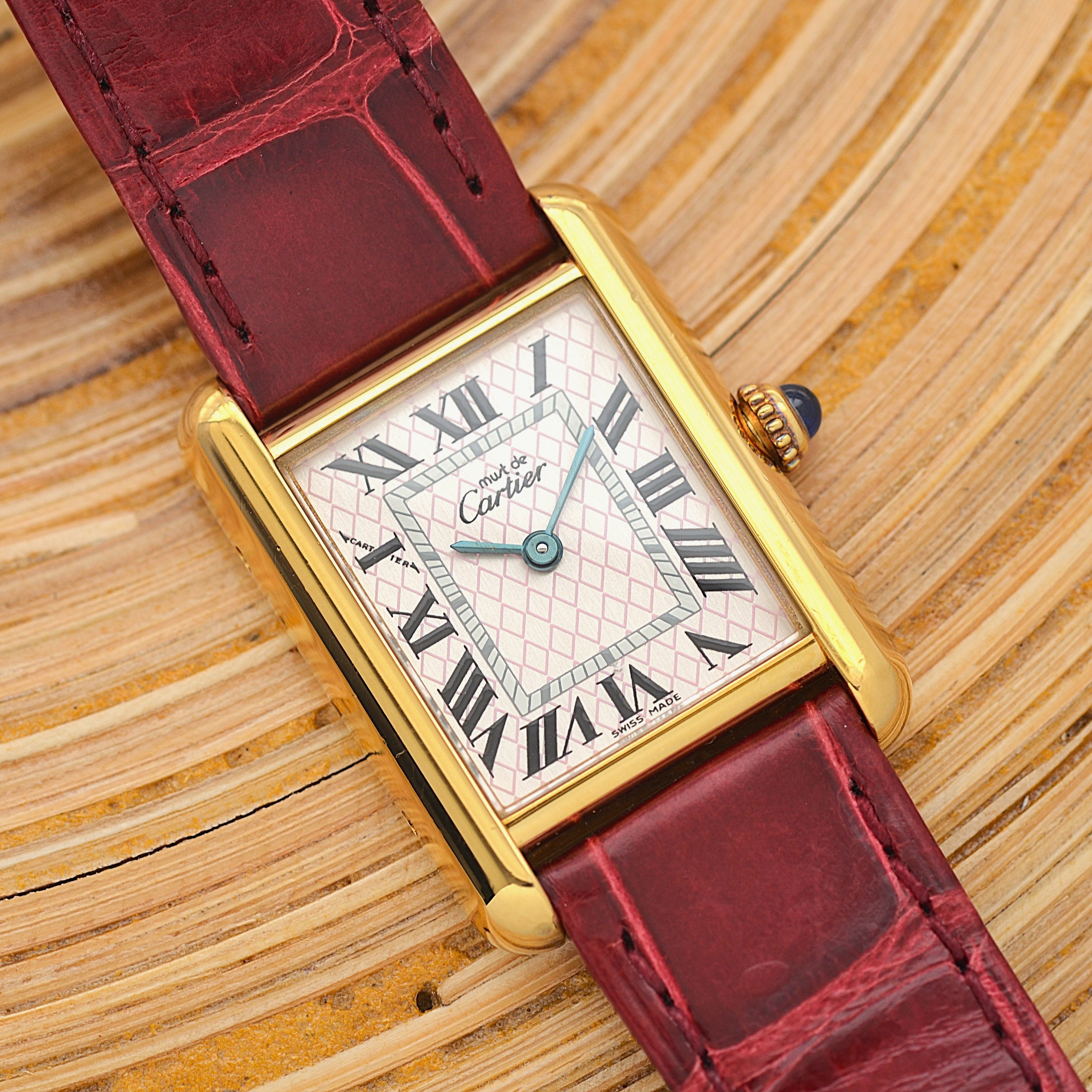 【Cartier】Cartier Must Tank SM, late model, Aquarino, 2004 Christmas Limited Edition, New old stock, Complete with accessories
