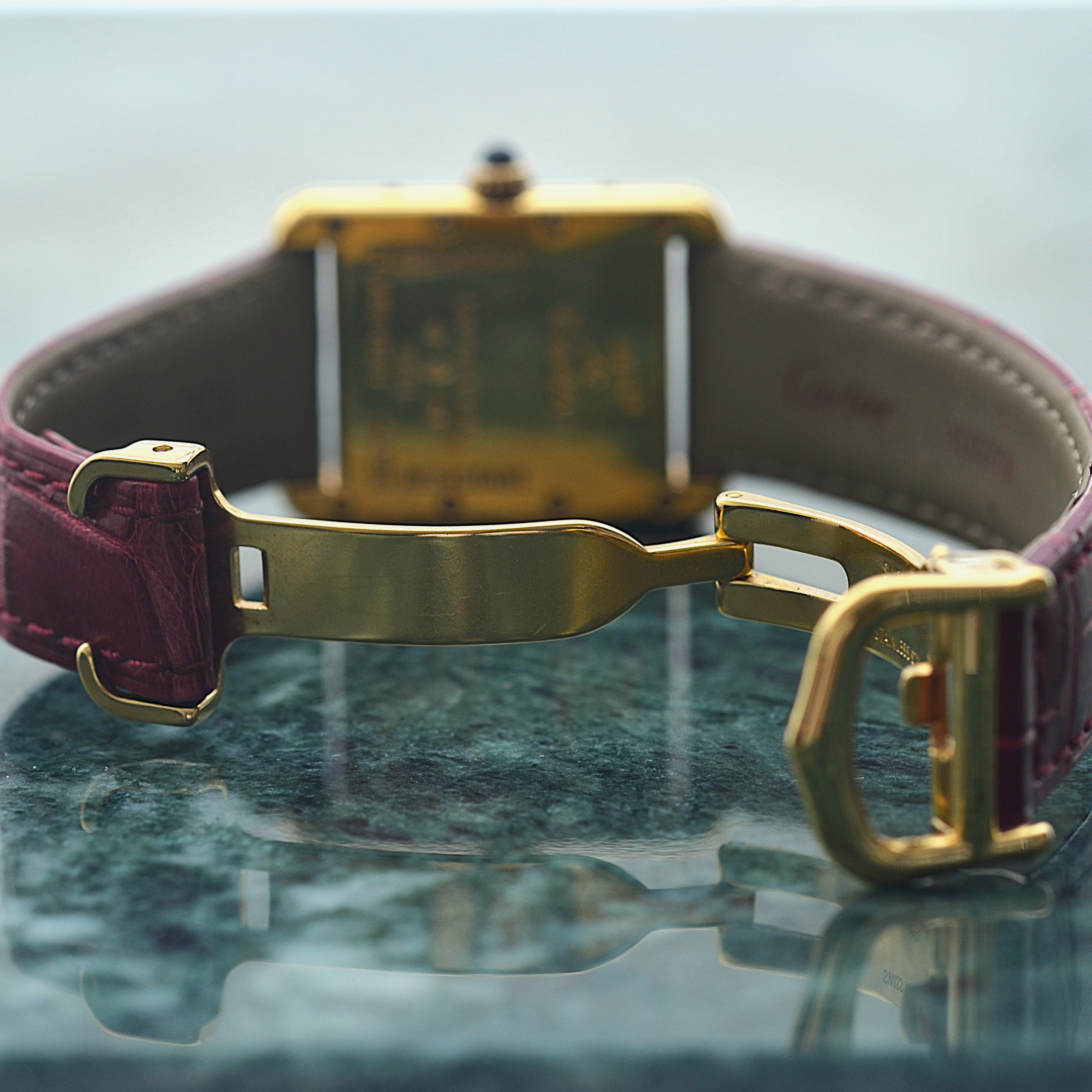 【Cartier】Cartier Must Tank SM, late model, Aquarino, 2004 Christmas Limited Edition, New old stock, Complete with accessories