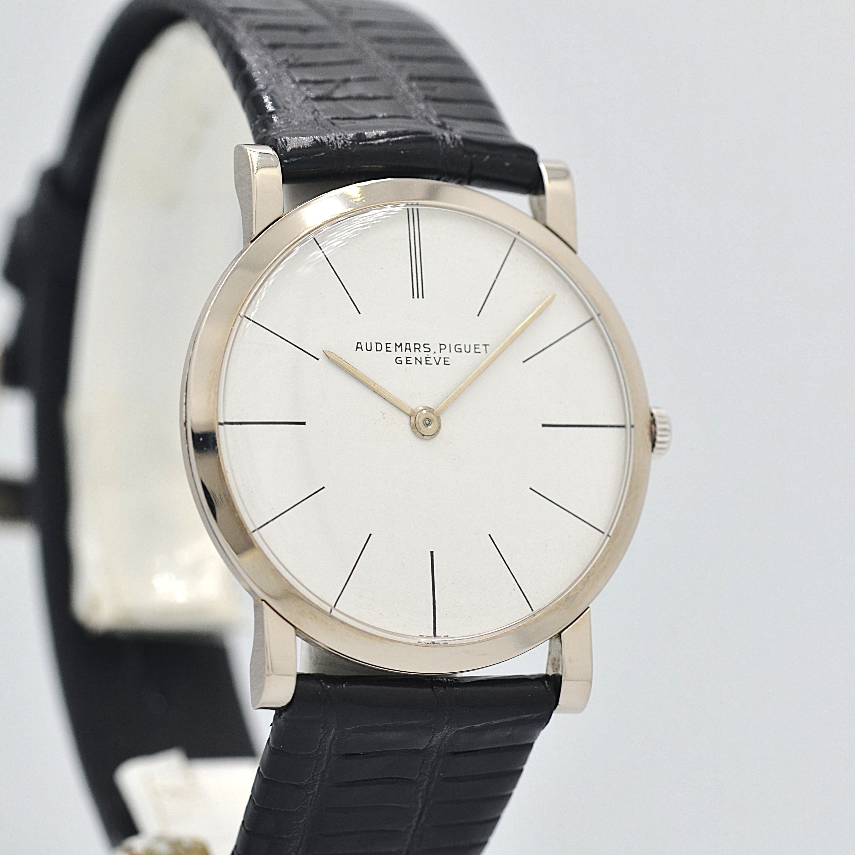 【AUDEMARS PIGUET】オーデマピゲ ラウンドモデル 18KWG 純正18KWGバックル 純正ボックス付き