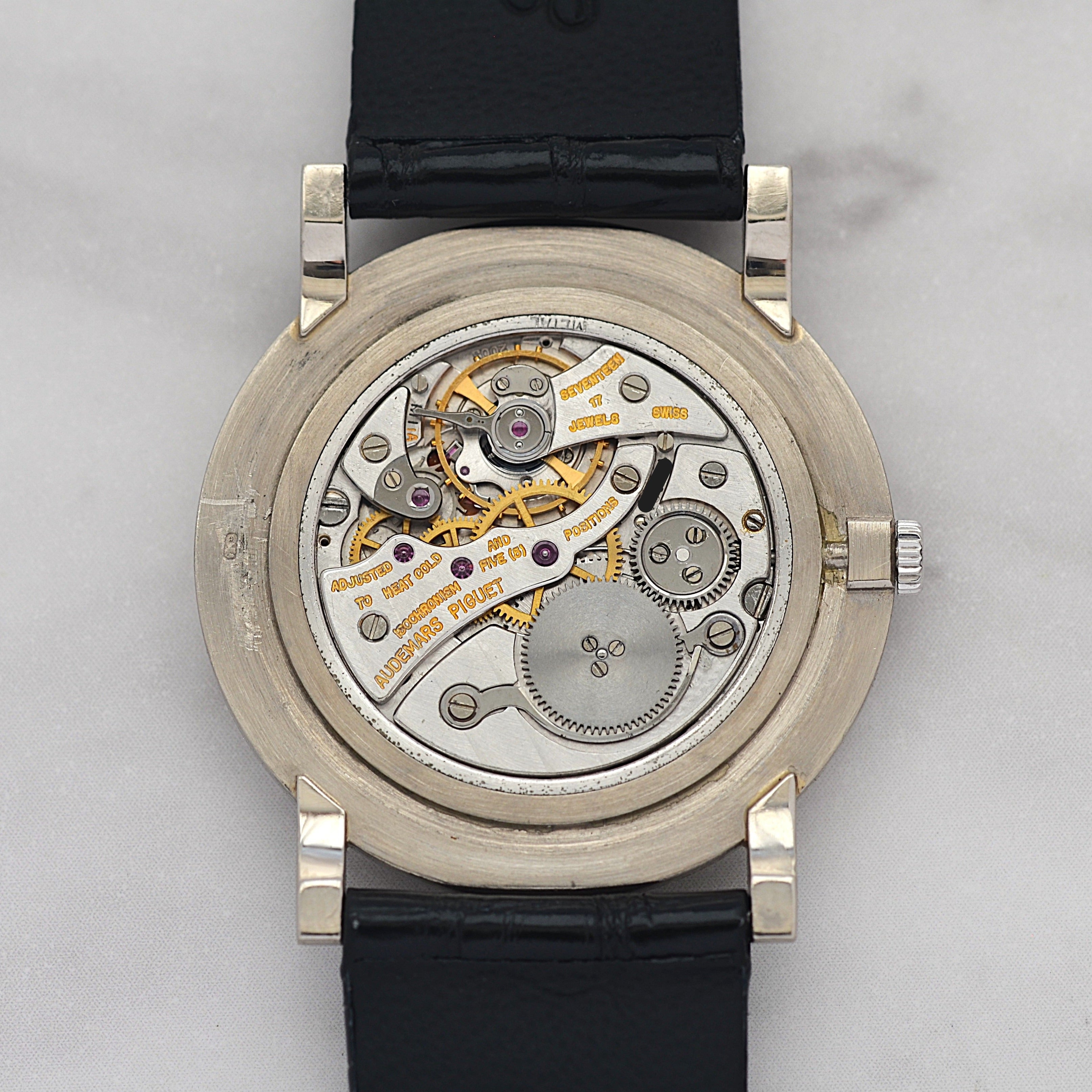 【AUDEMARS PIGUET】オーデマピゲ ラウンドモデル 18KWG 純正18KWGバックル 純正ボックス付き