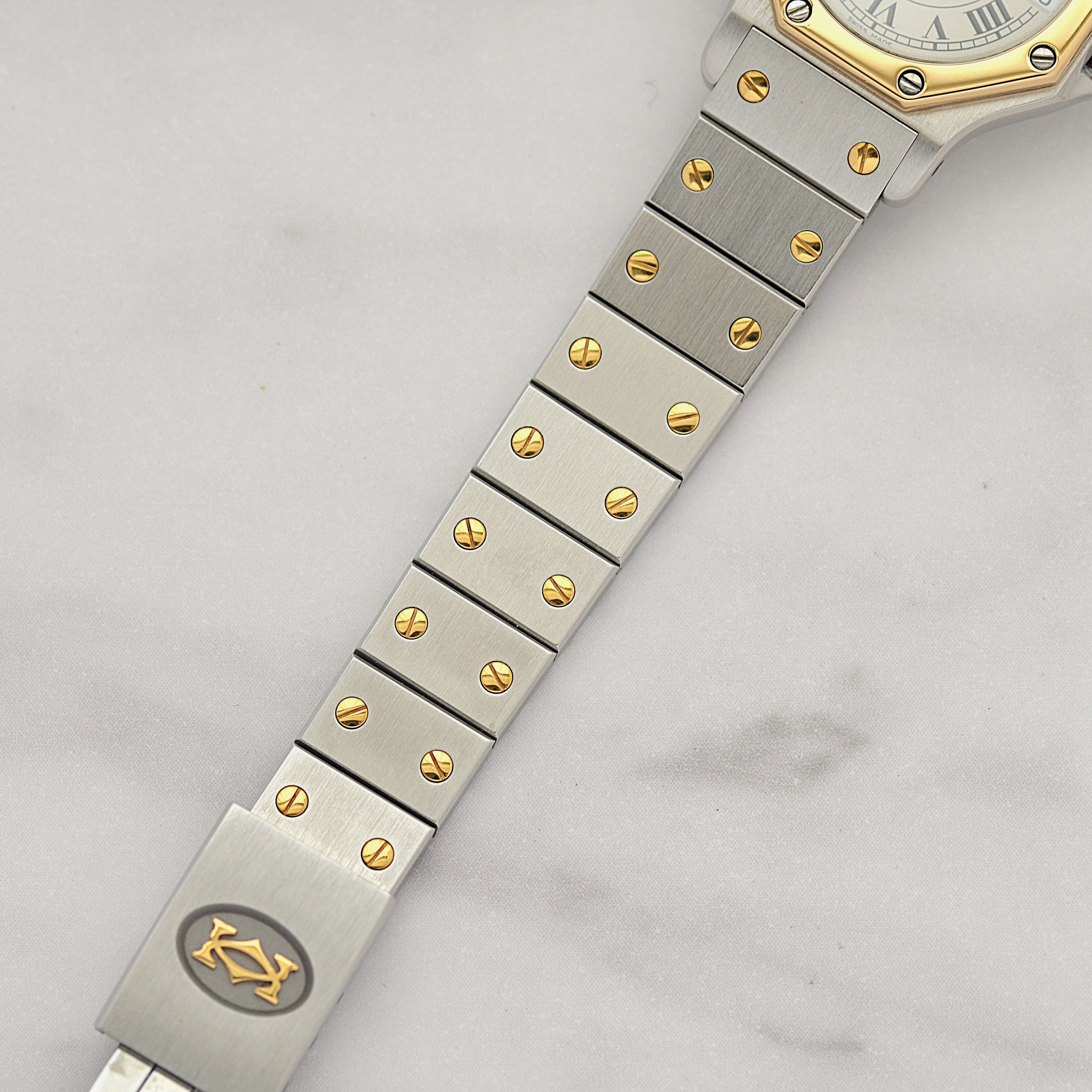 【Cartier】カルティエ サントスオクタゴン SM 18KYG×SS クォーツモデル カルティエコンプリートサービス済み