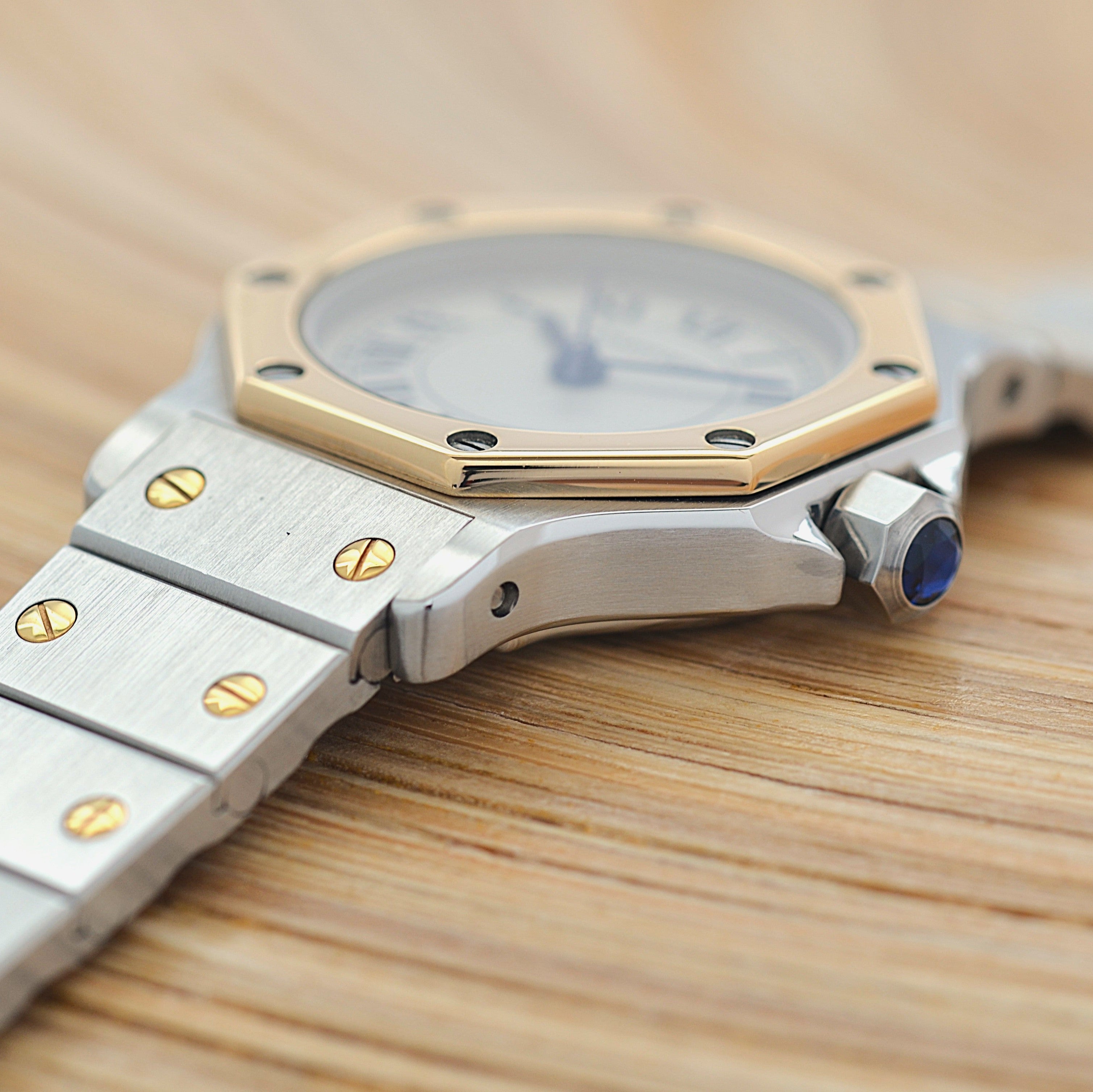 【Cartier】カルティエ サントスオクタゴン SM 18KYG×SS クォーツモデル カルティエコンプリートサービス済み