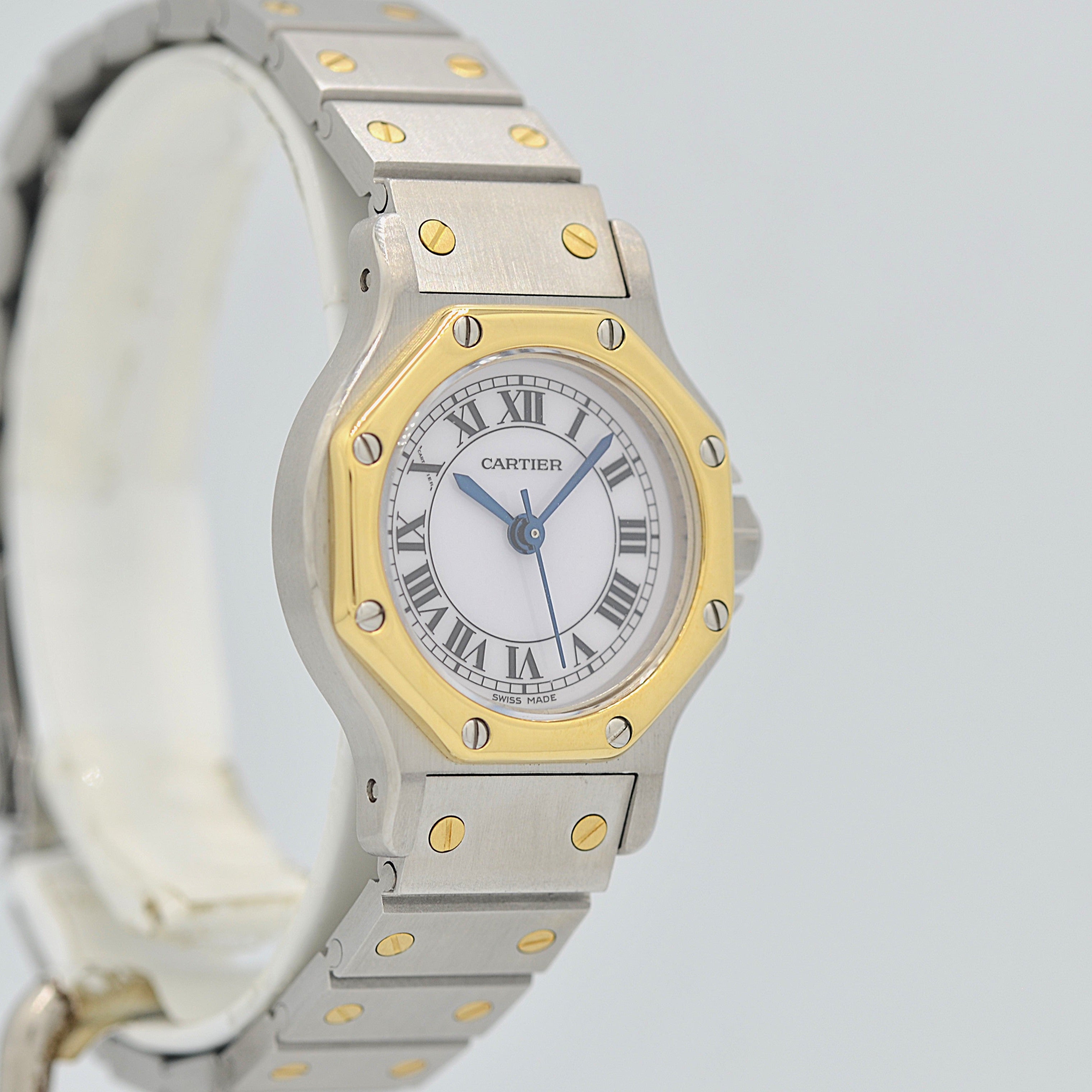 【Cartier】カルティエ サントスオクタゴンSM 18KYG×SS 永久保証書付き カルティエコンプリートサービス済み