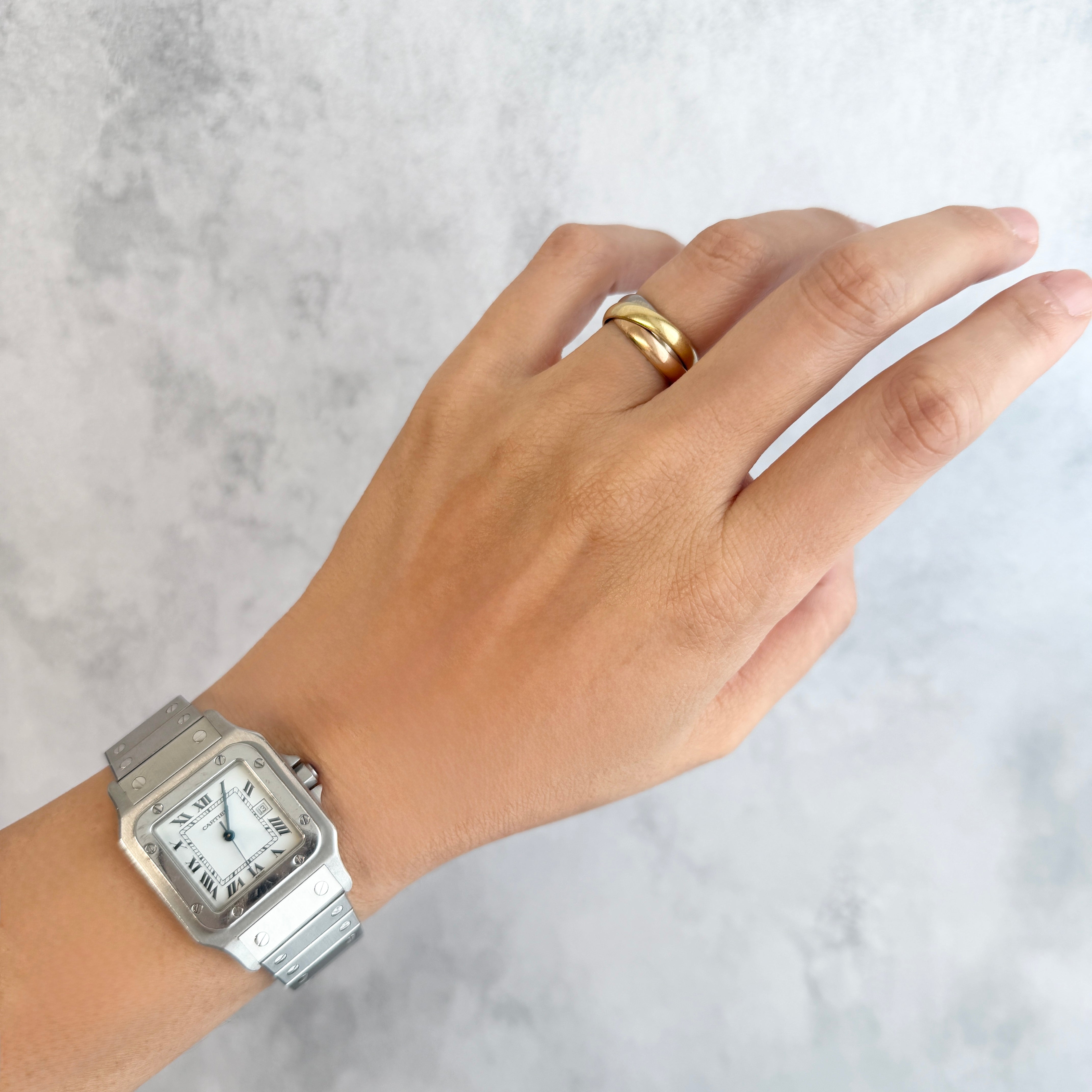 【Cartier】カルティエ サントスカレ LM ステンレス 両開きバックル