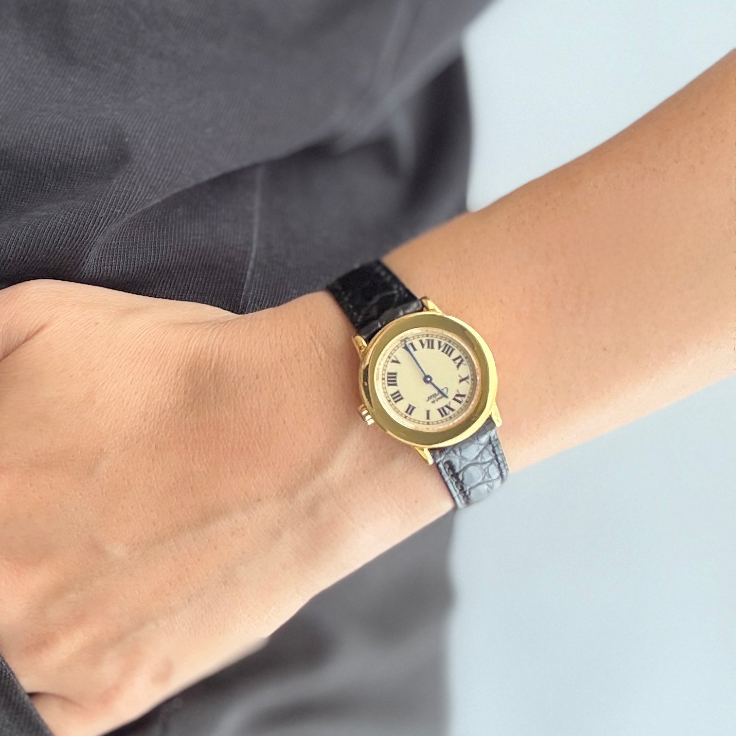 【Cartier】カルティエ マストロンドSM アイボリーローマ 純正尾錠付き