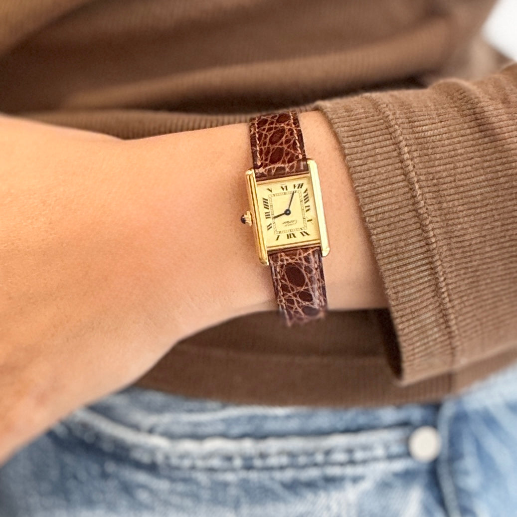 【Cartier】カルティエ マストタンクSM アイボリーローマ 付属品完備 デッドストック