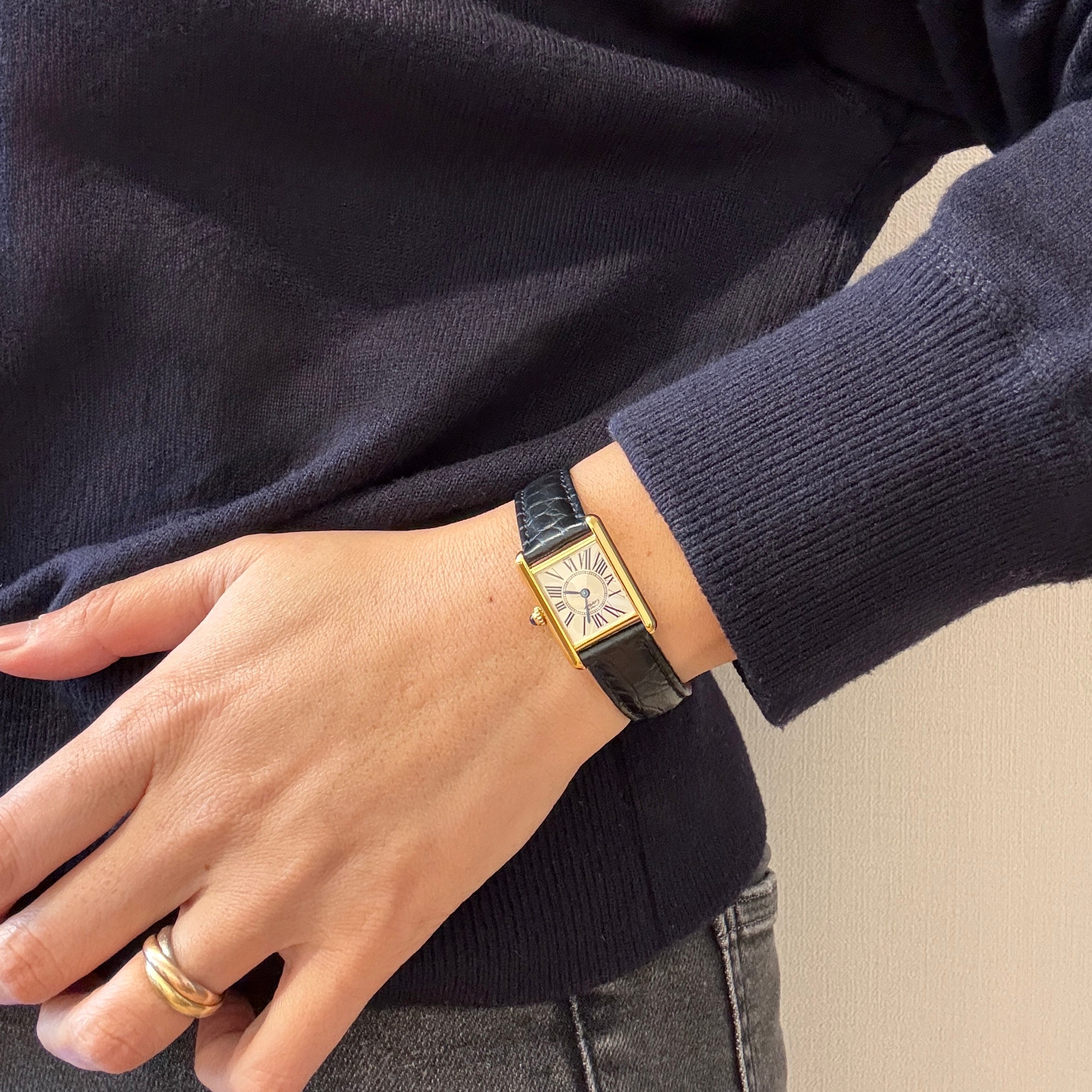 【Cartier】カルティエ マストタンク SMオパラン 純正Dバックル付き