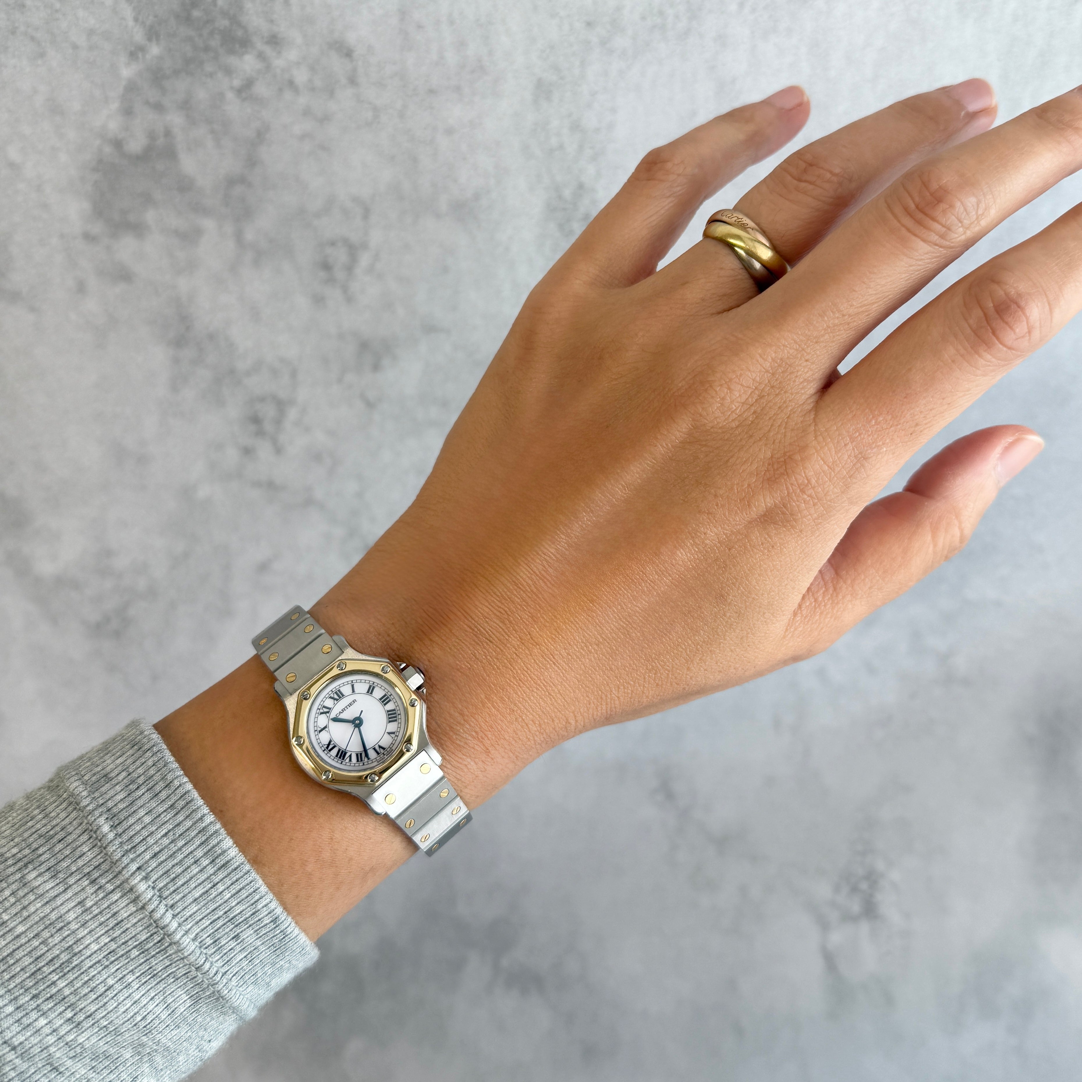 【Cartier】カルティエ サントスオクタゴンSM 18KYG×SS 永久保証書付き