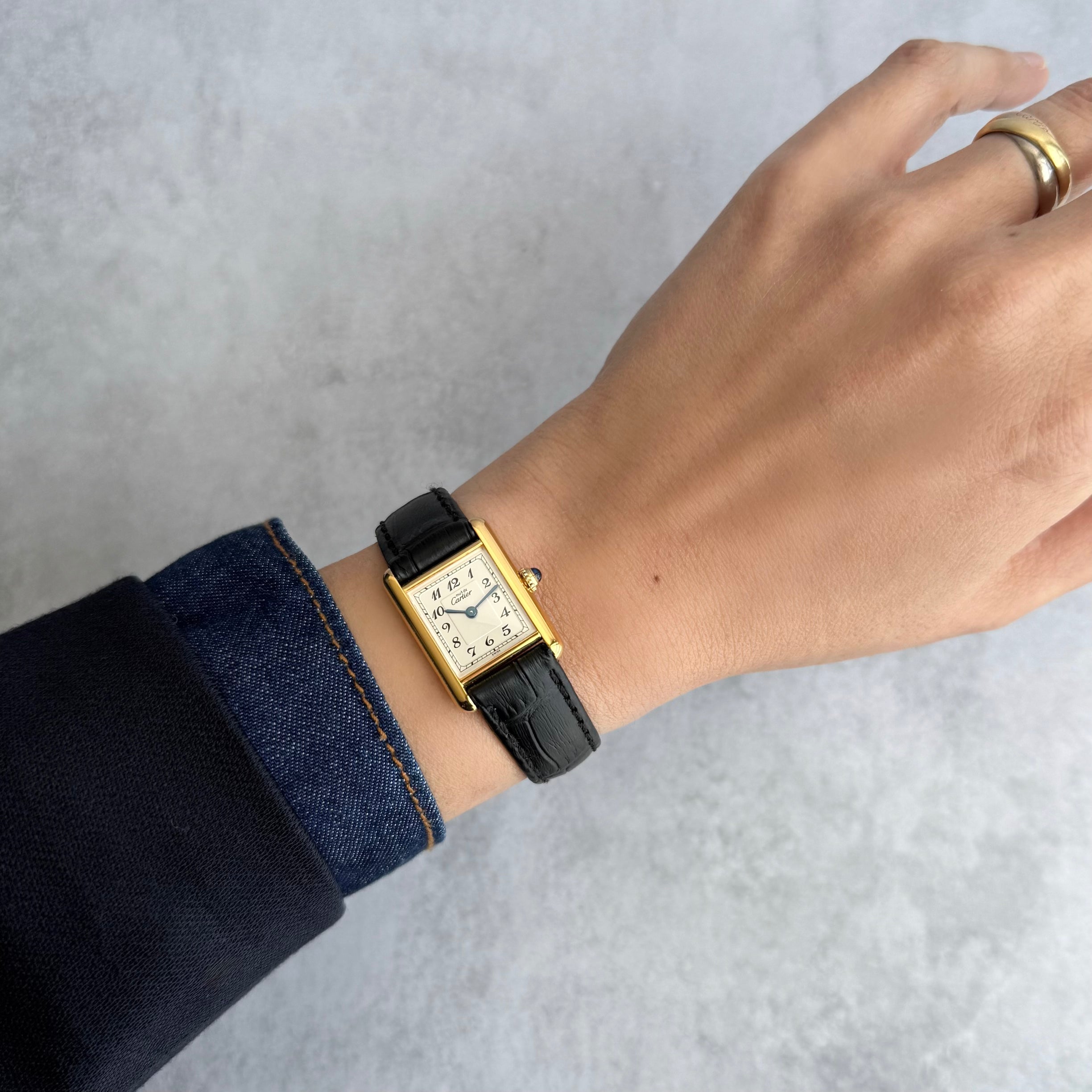【Cartier】カルティエ マストタンクSM アラビア 純正尾錠付き