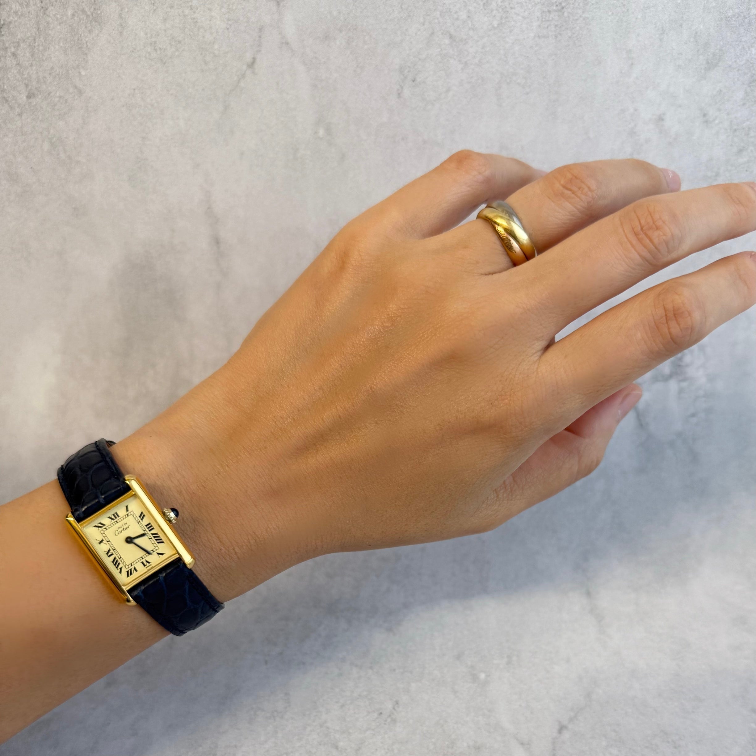 【Cartier】カルティエ マストタンクSM アイボリーローマ 手巻き  純正尾錠付き