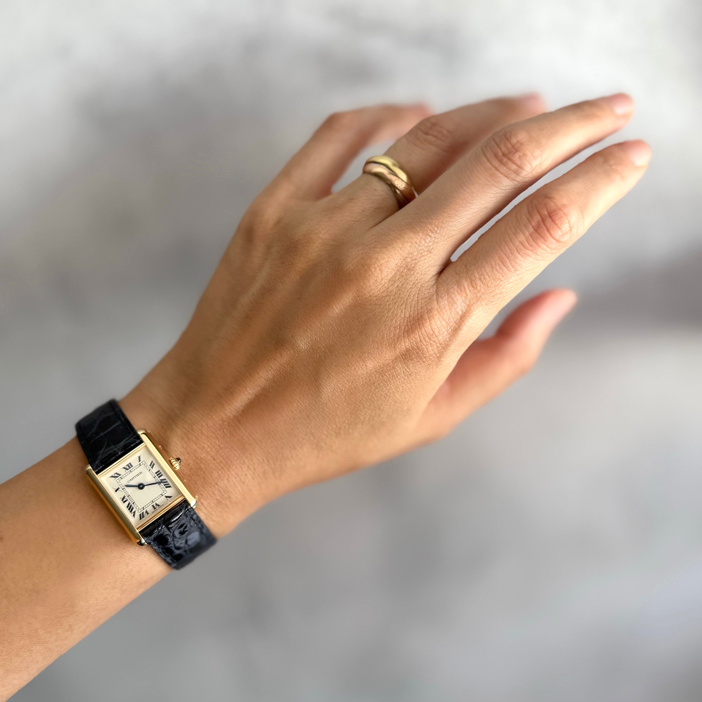 【Cartier】カルティエ タンクルイカルティエSM 18KYG カルティエコンプリートサービス済み