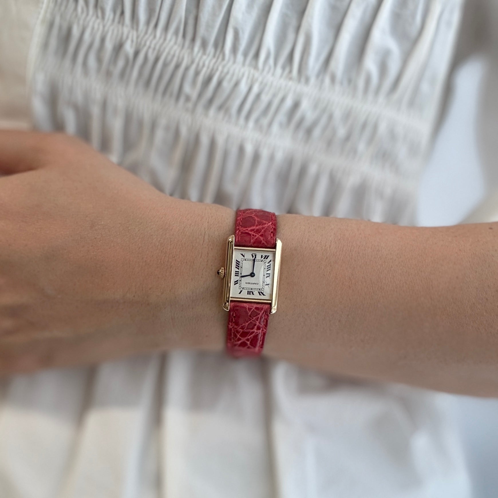 【Cartier】カルティエ タンクルイカルティエ SM 18KYG 付属品完備 カルティエコンプリートサービス済み